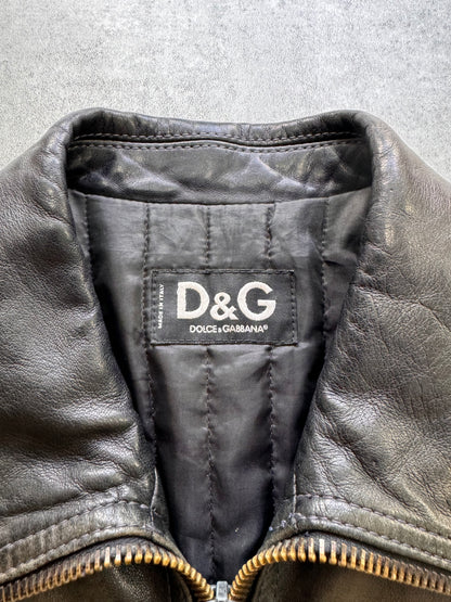 AW2004 Dolce & Gabbana Hot Racer Leather Jacket (S)
