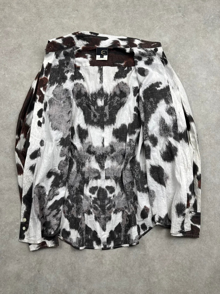 AW2006 Cavalli Cow Effect Trompe L'Oeil White Shirt DBBSUsyO 6