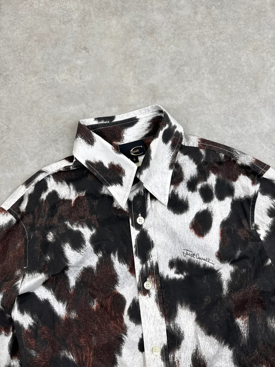 AW2006 Cavalli Cow Effect Trompe L'Oeil White Shirt DBBSUsyO 7