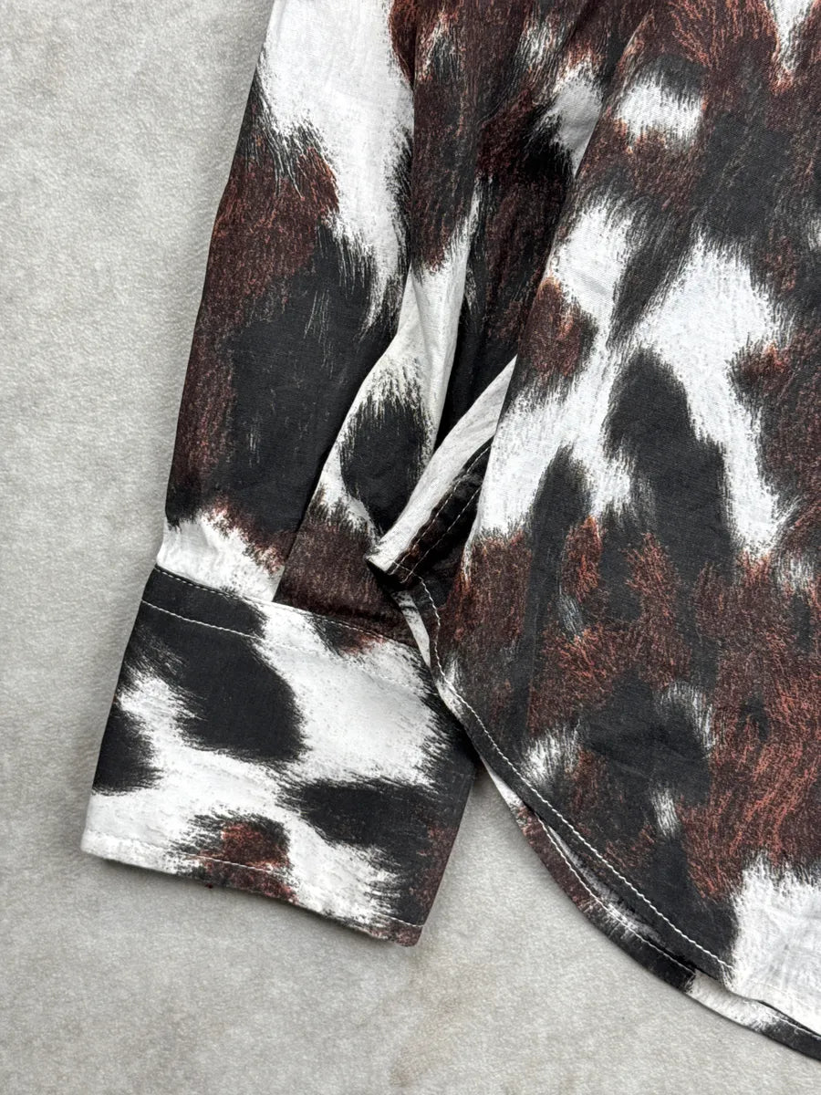 AW2006 Cavalli Cow Effect Trompe L'Oeil White Shirt DBBSUsyO 8