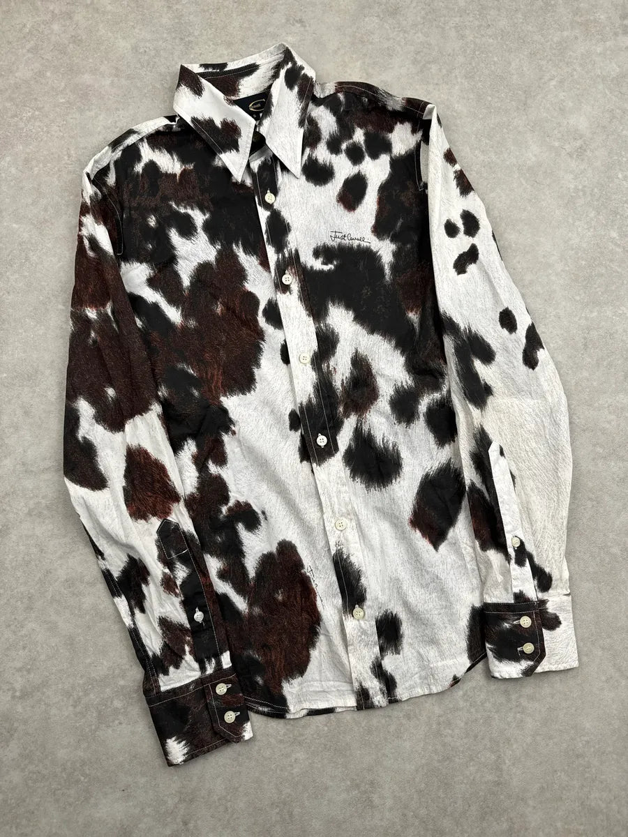 AW2006 Cavalli Cow Effect Trompe L'Oeil White Shirt DBBSUsyO 4