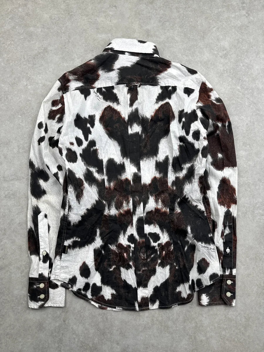 AW2006 Cavalli Cow Effect Trompe L'Oeil White Shirt DBBSUsyO 5