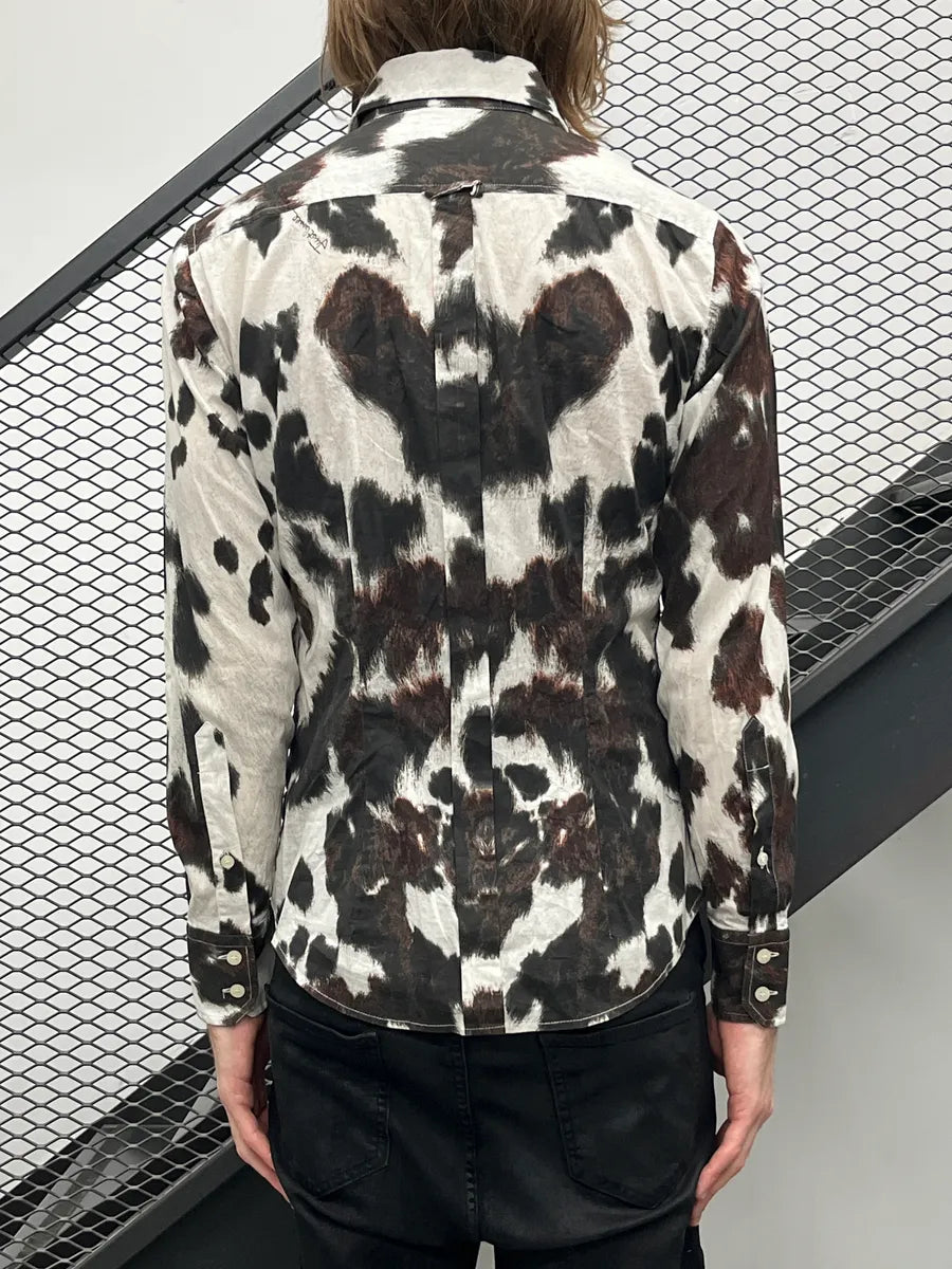 AW2006 Cavalli Cow Effect Trompe L'Oeil White Shirt DBBSUsyO 2
