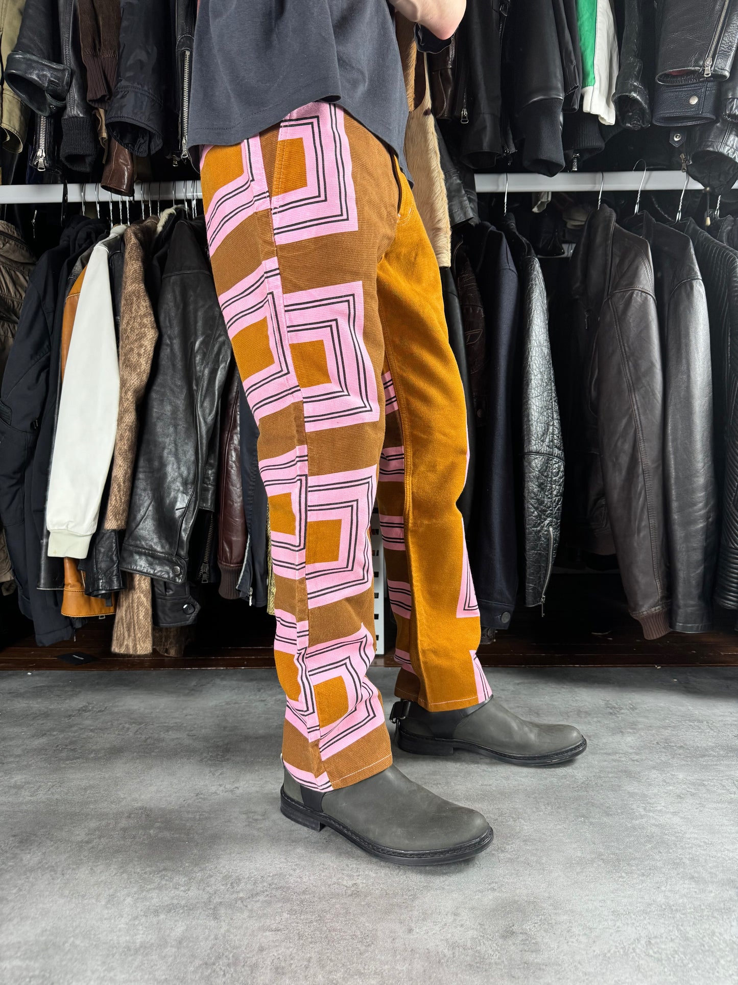 AW2004 Comme des Garçons Homme Plus Pink Geometrical Camel Pants  (S)