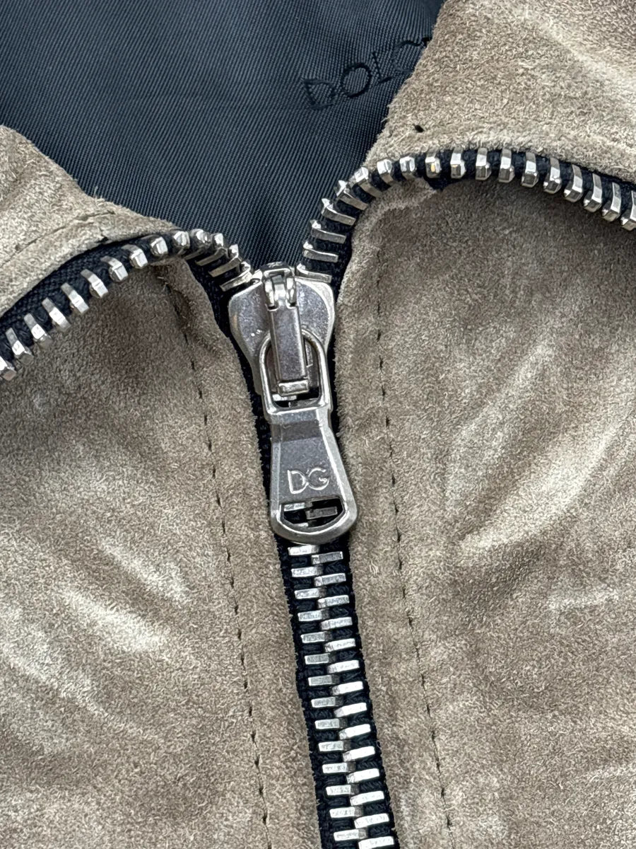 AW2001 Dolce & Gabbana Black & Beige Colorblock Hybrid Suede Leather Jacket DBdnONlc 10
