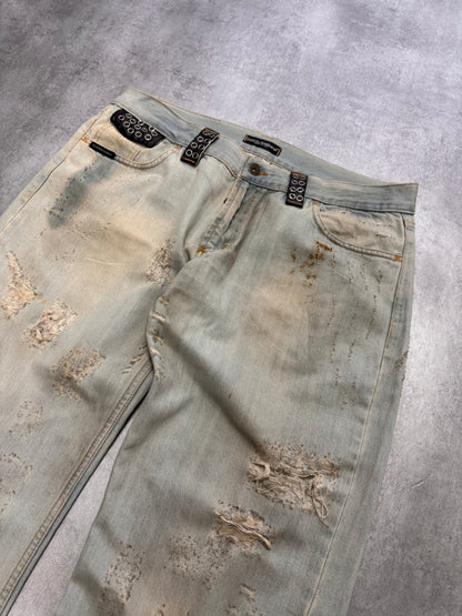 SS2006 Dolce & Gabbana Burn Rockstar Denim Jeans (M/L)