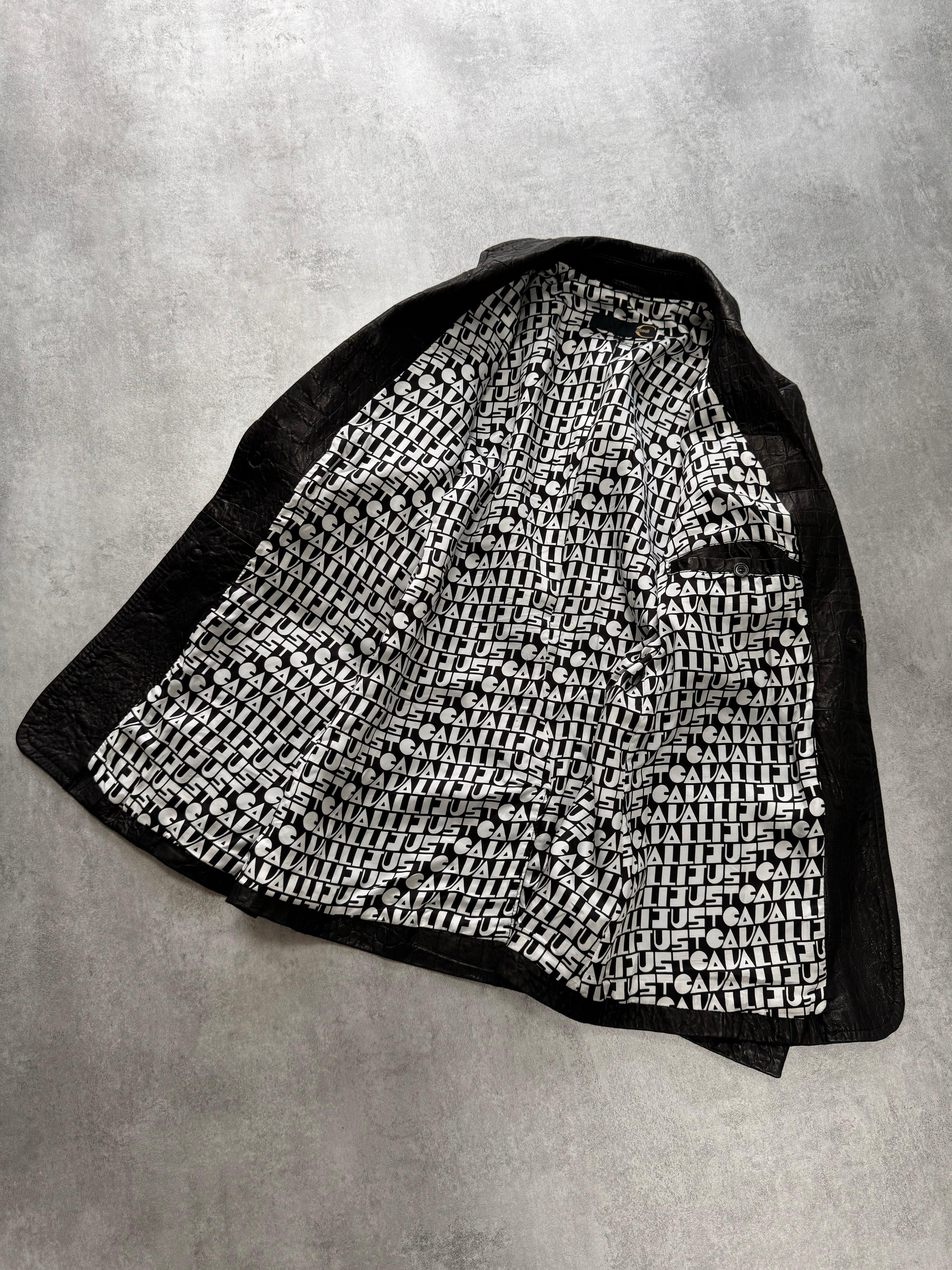 SS2009 Cavalli Crocodile Effect Leather Jacket