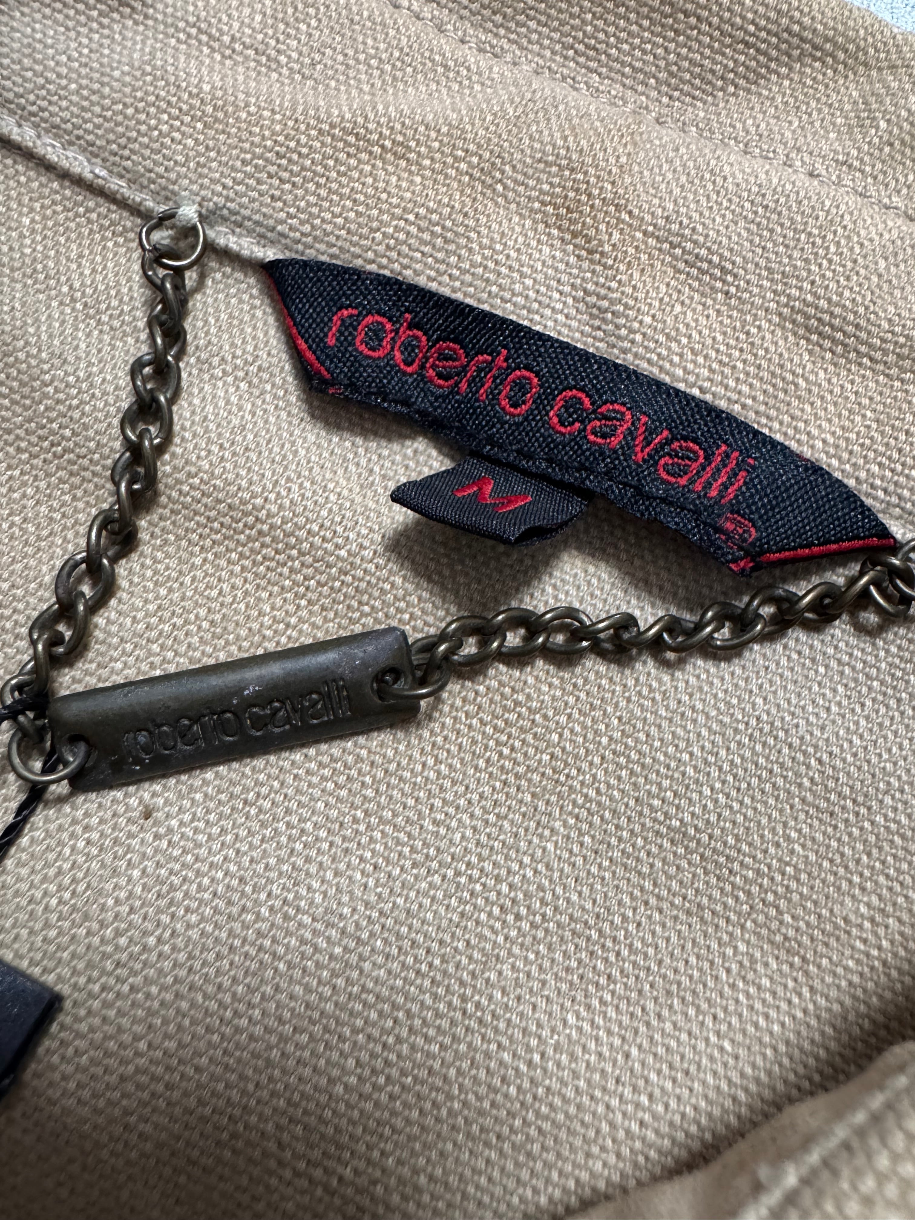 Roberto Cavalli Embroided Flowers Beige Jacket