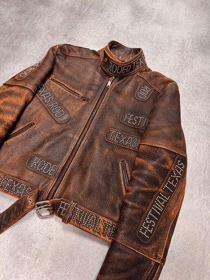 SS2001 Dolce & Gabbana Rodeo Studded Aged Leather Jacket (S/M)