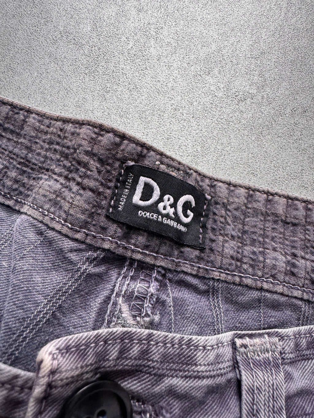 2000s Dolce & Gabbana Purple Grey Stripes Short