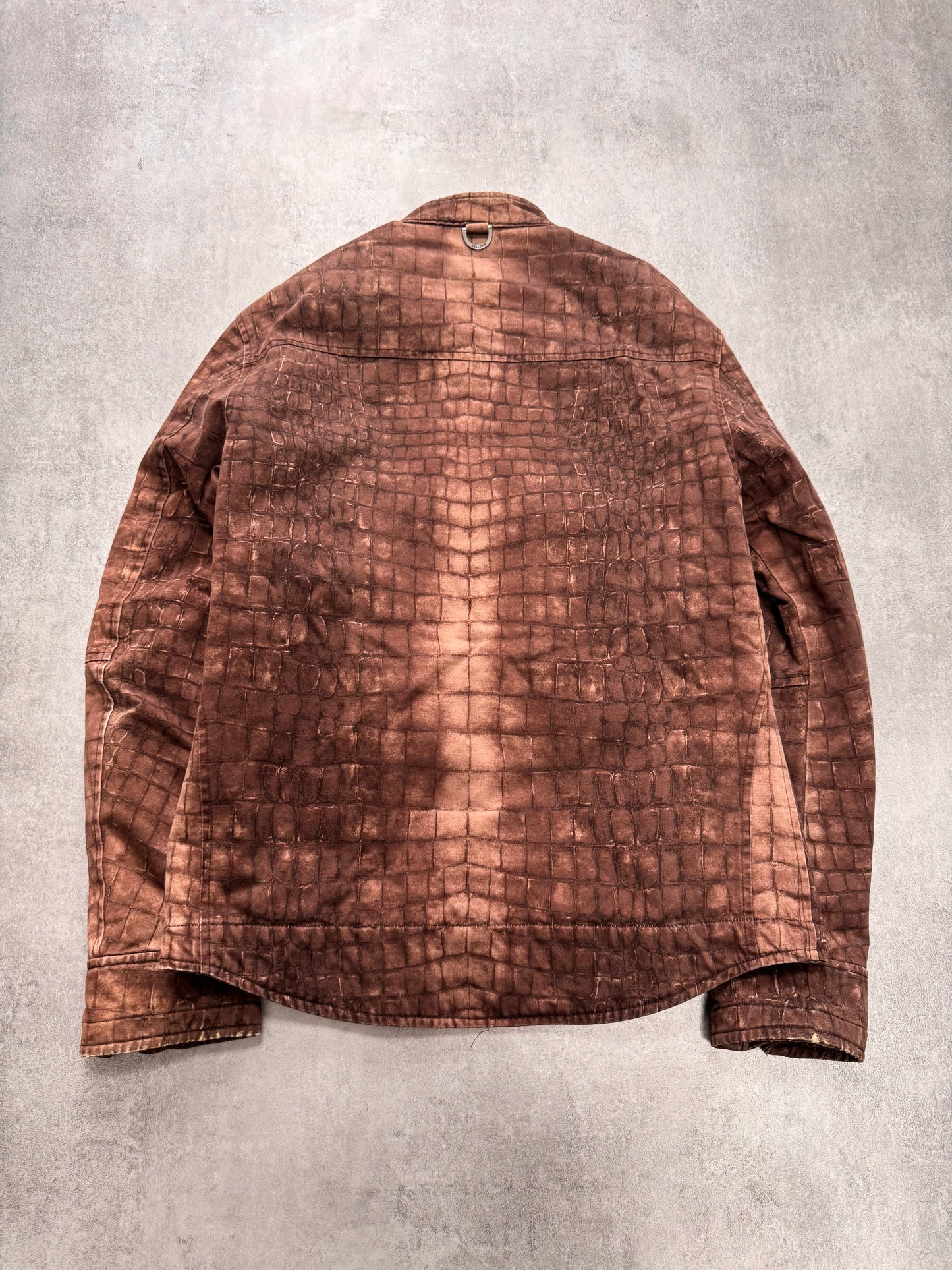 2000s Moschino Crocodile Printed Brown Jacket (M)