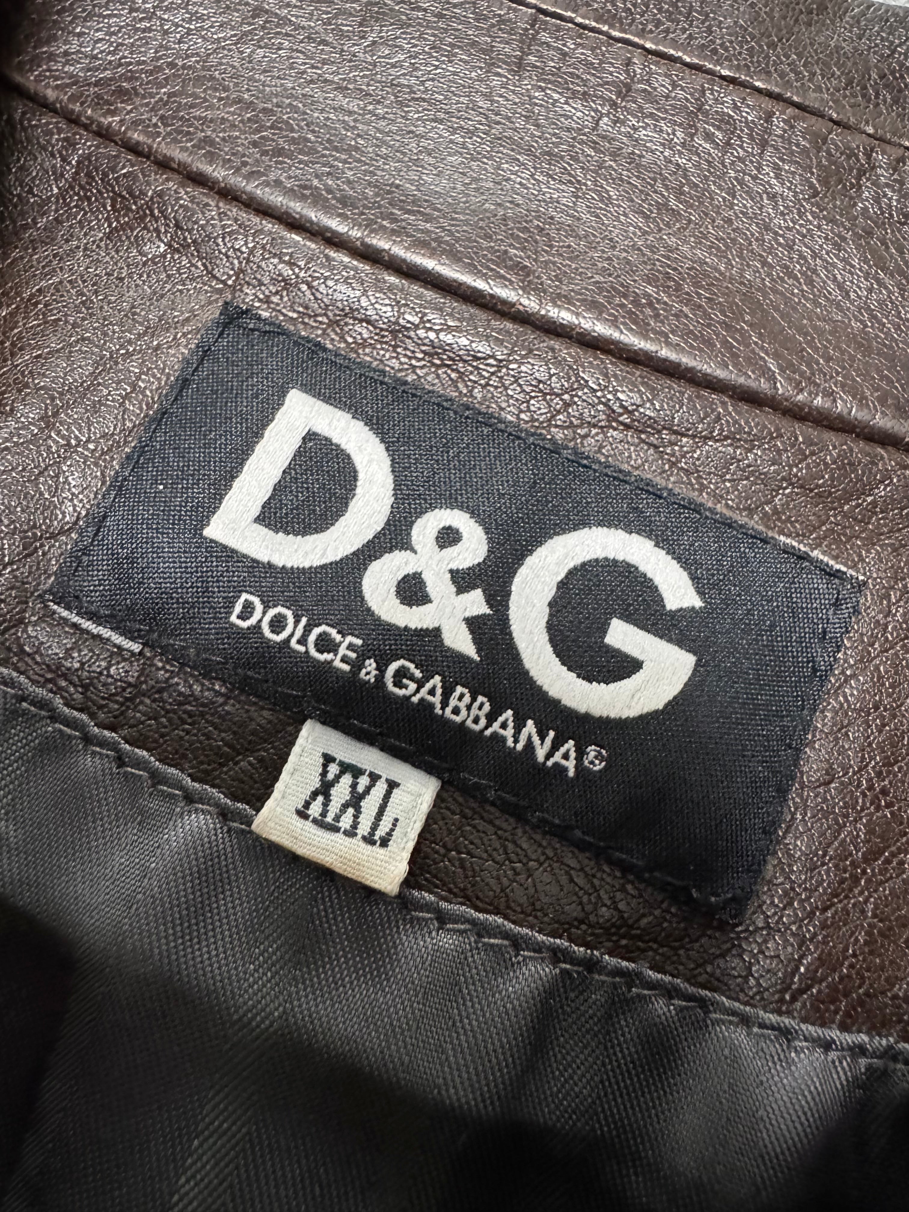 2000s Dolce & Gabbana Perfect Simple Brown Leather Jacket