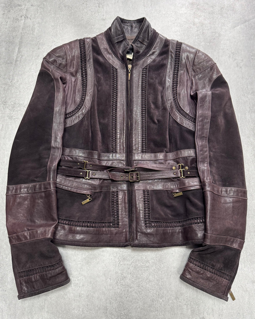 AW2008 AW2008 Cavalli Soldier Purple Metallic Leather Hybride Jacket