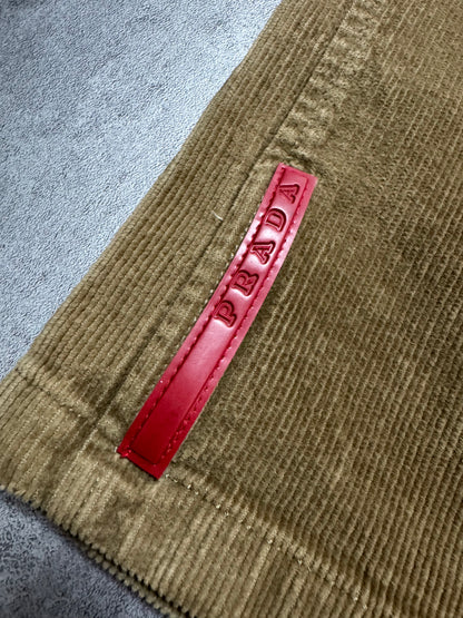 2000s Prada Luna Rossa Beige Corduroy Pants (M)