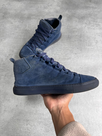 Balenciaga Arena High Blue Suede Leather Sneakers (41eu/us8)