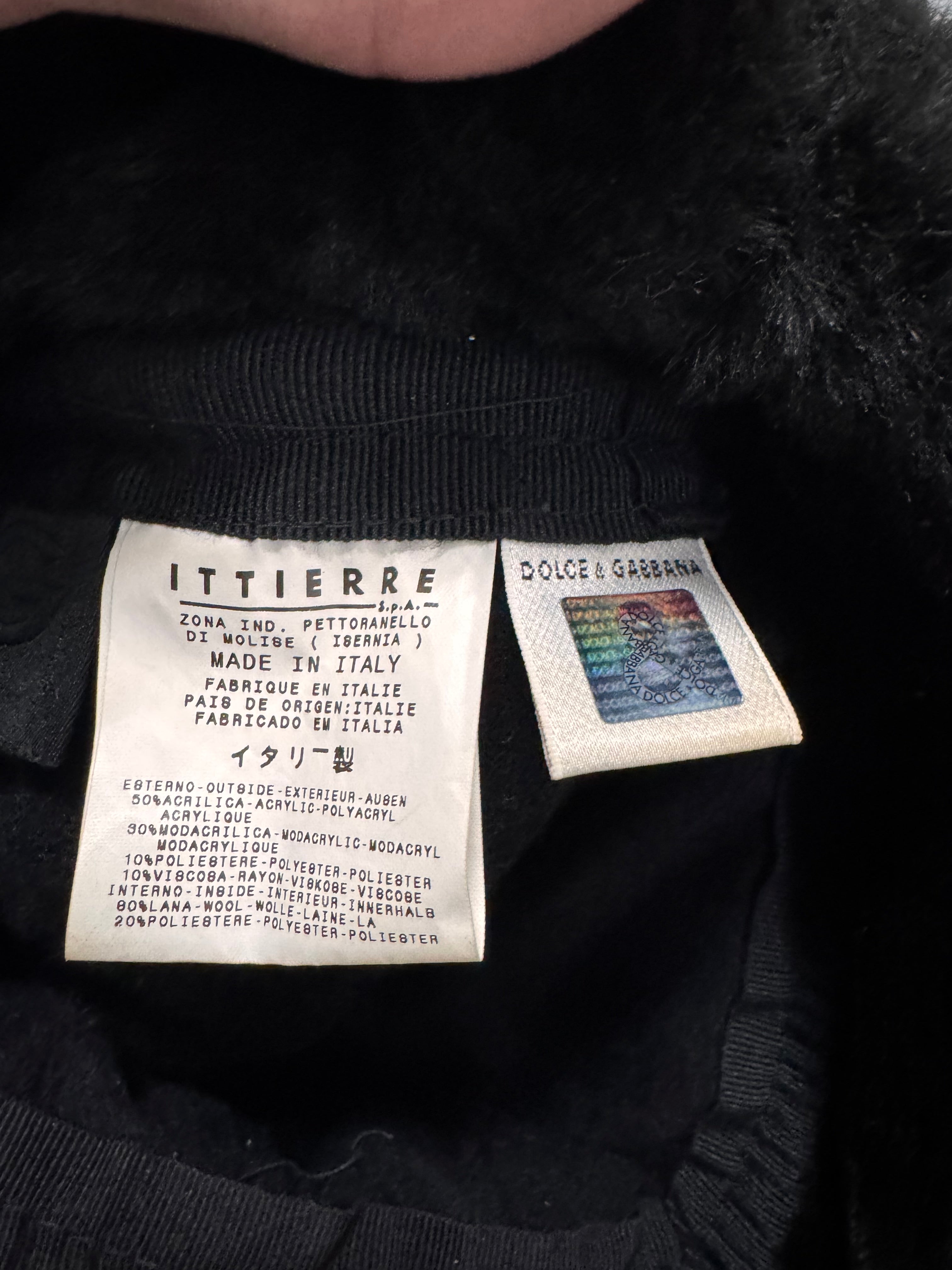 2000s Dolce & Gabbana Black Faux Fur Chapka