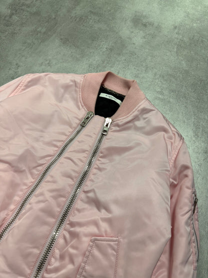 AW2016 Givenchy Pink Asymmetrical Zips Bomber Jacket (S)