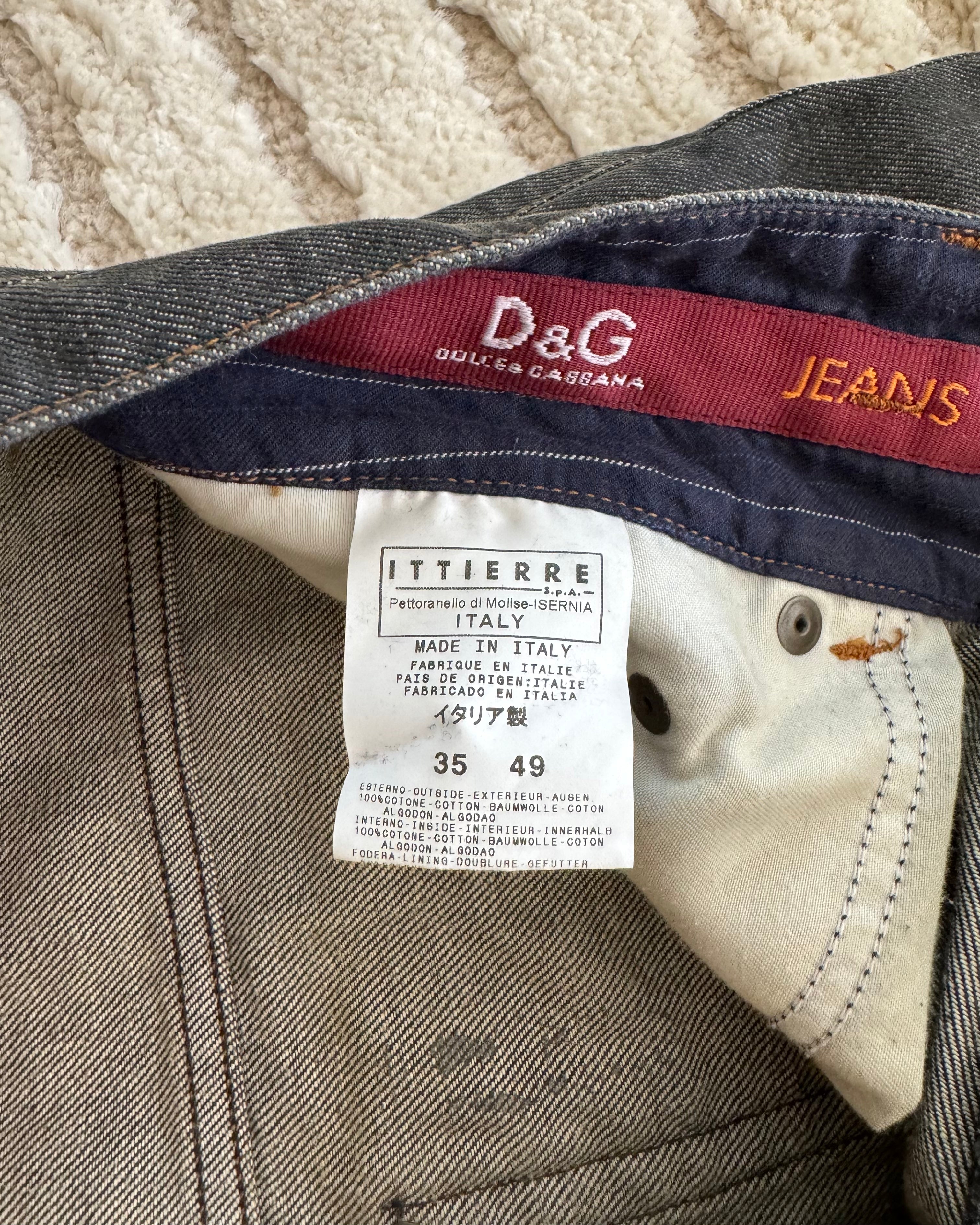 AW03 Dolce & Gabbana Double-Waisted Faded Baggy Jeans (L)