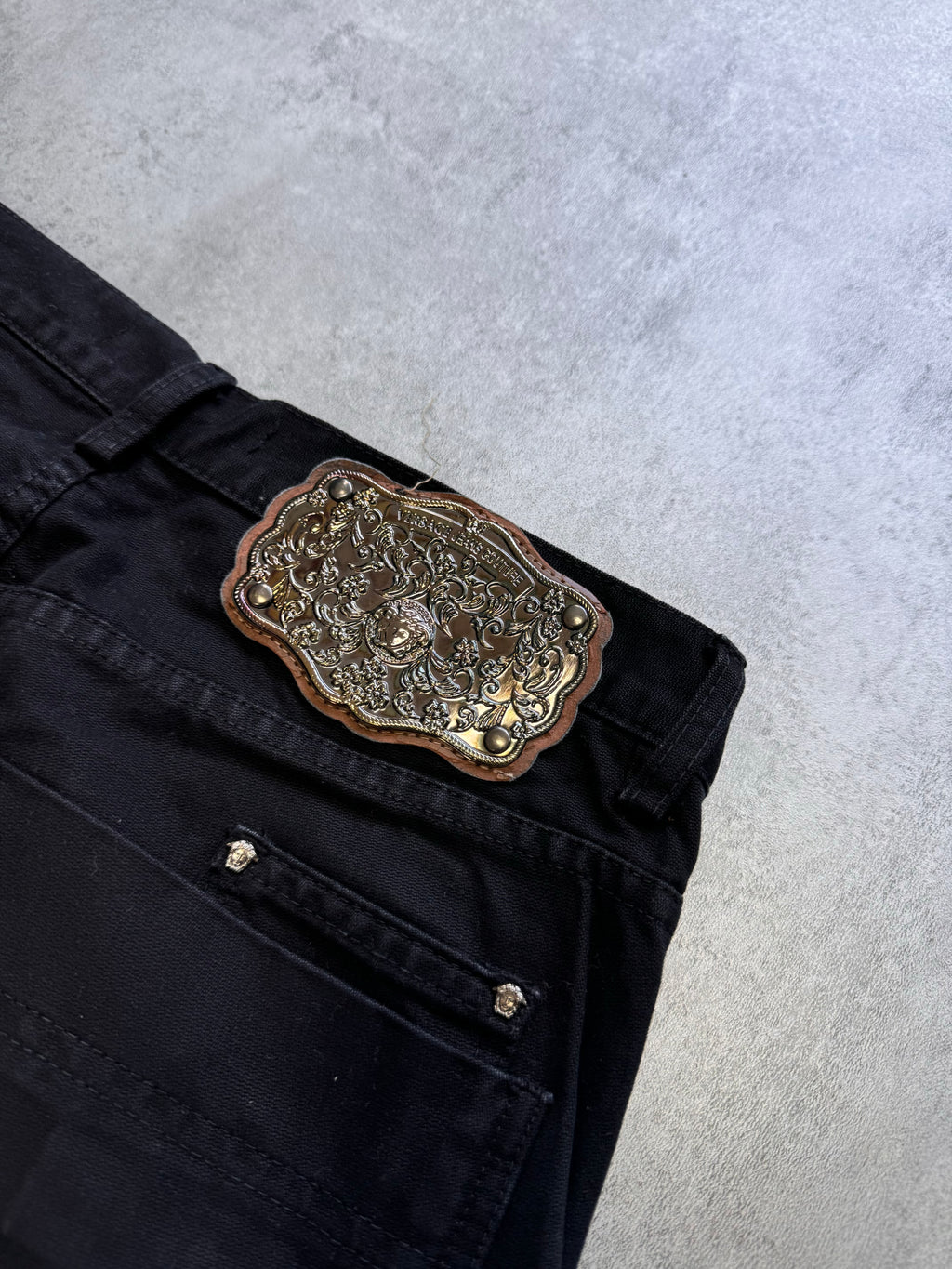 2000s Versace Utility Black Cargo Pants