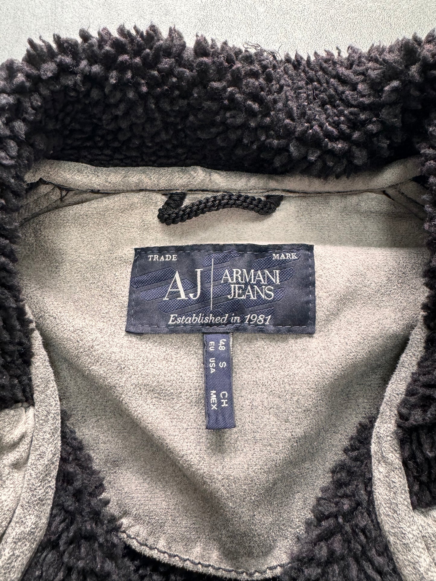 2000s Armani Acid Grey Asymmetrical zip Jacket (S)