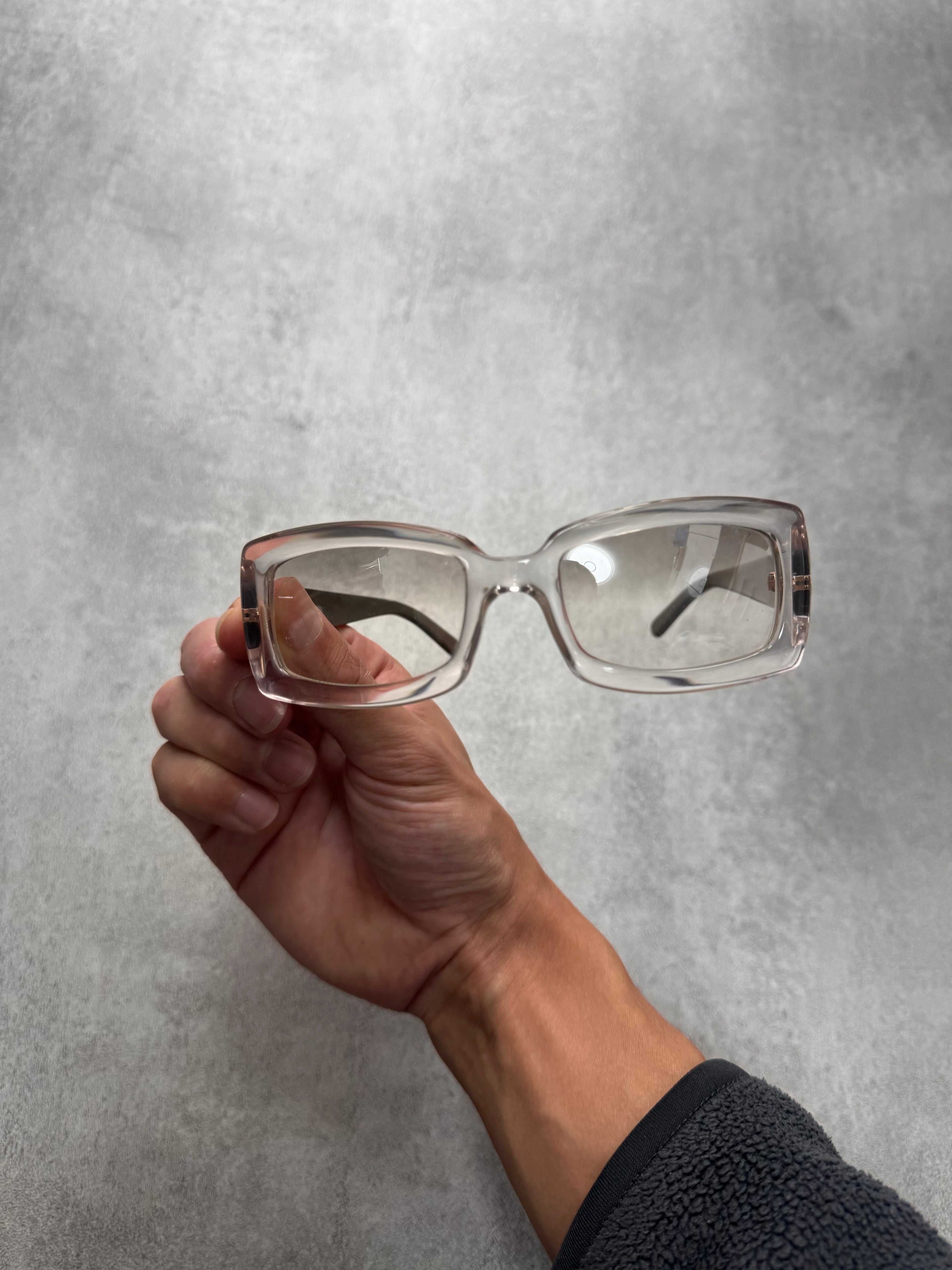 2000s Givenchy Transparent Rectangle Sunglasses