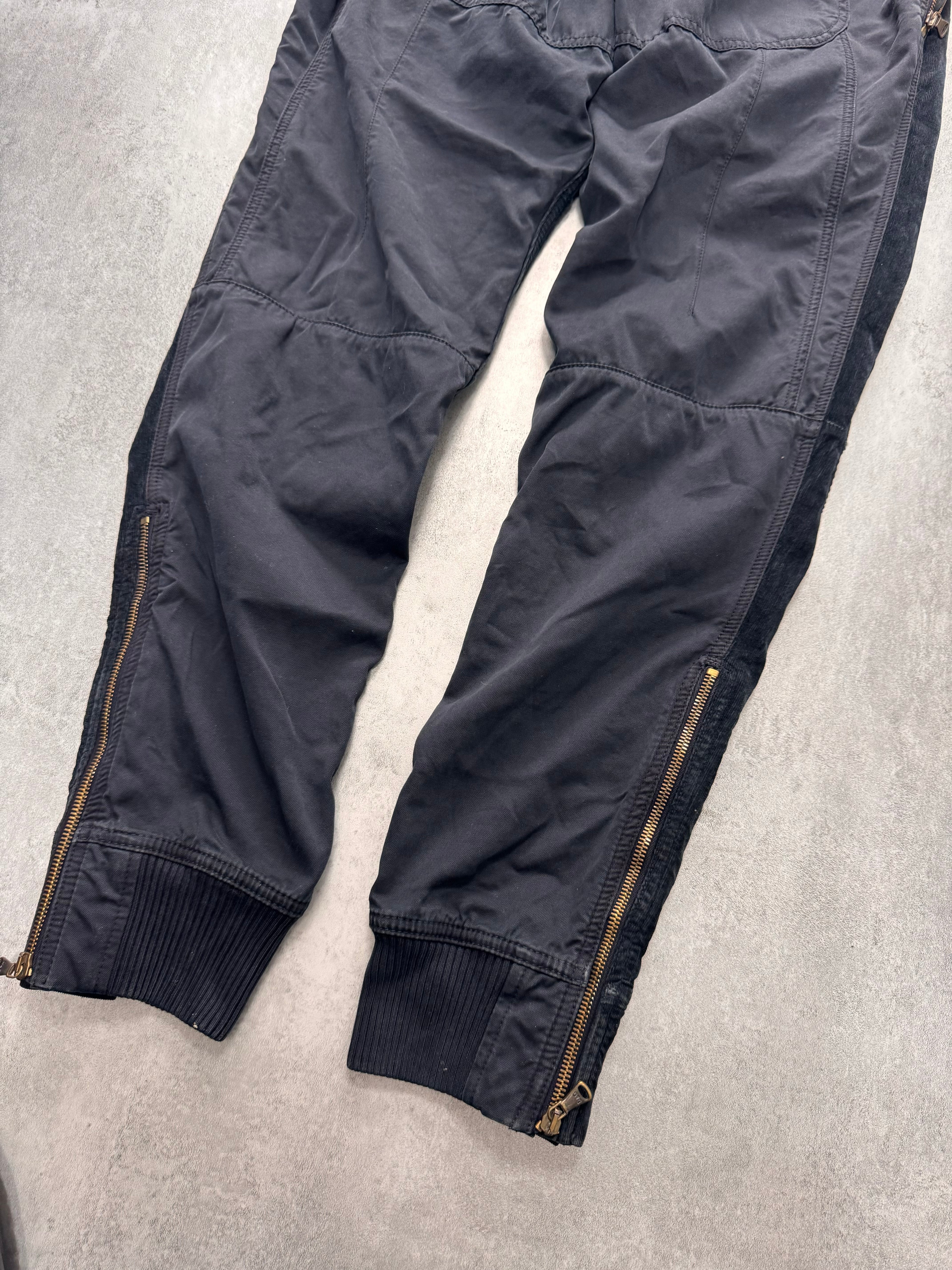 2010s Dolce & Gabbana Navy Hybrid Velvet Cargo Pants