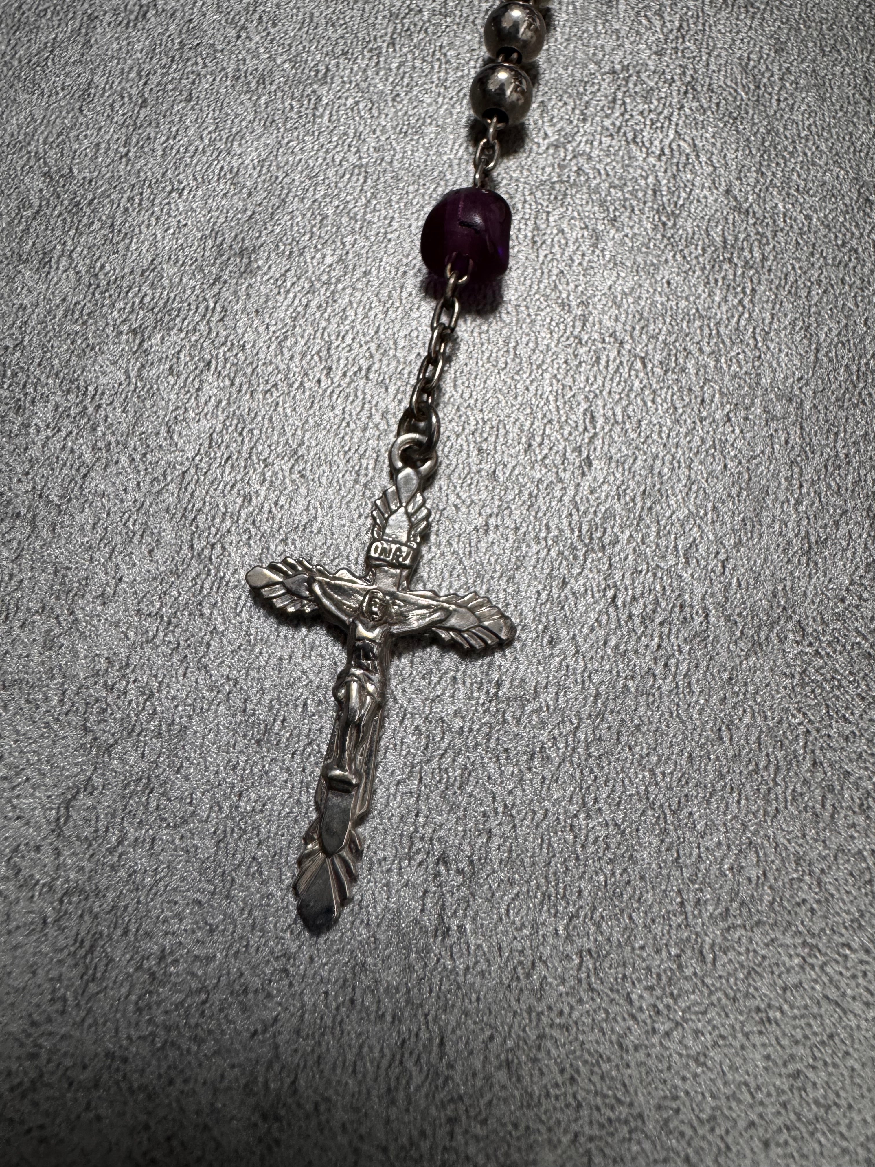 Dolce & Gabbana Purple Crystal Rosary Necklace