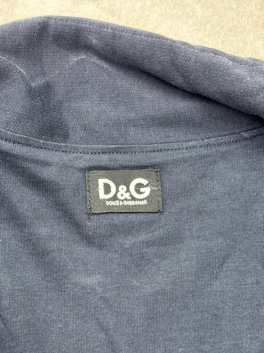 2000s Dolce & Gabbana Navy Logo Stripe Zip-Up Sweater DFpJcEjl 12