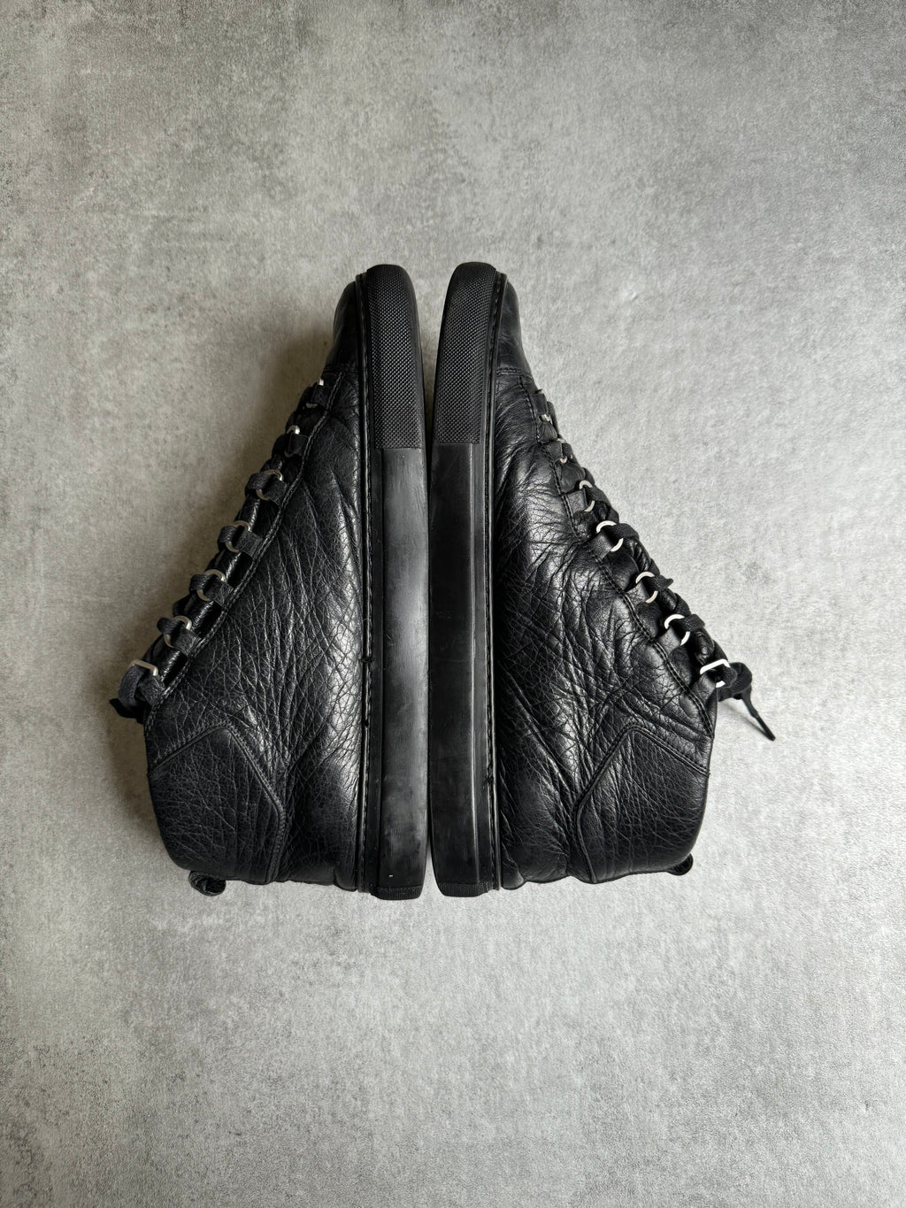 Balenciaga Arena High Black Leather Shoes (43) - 2