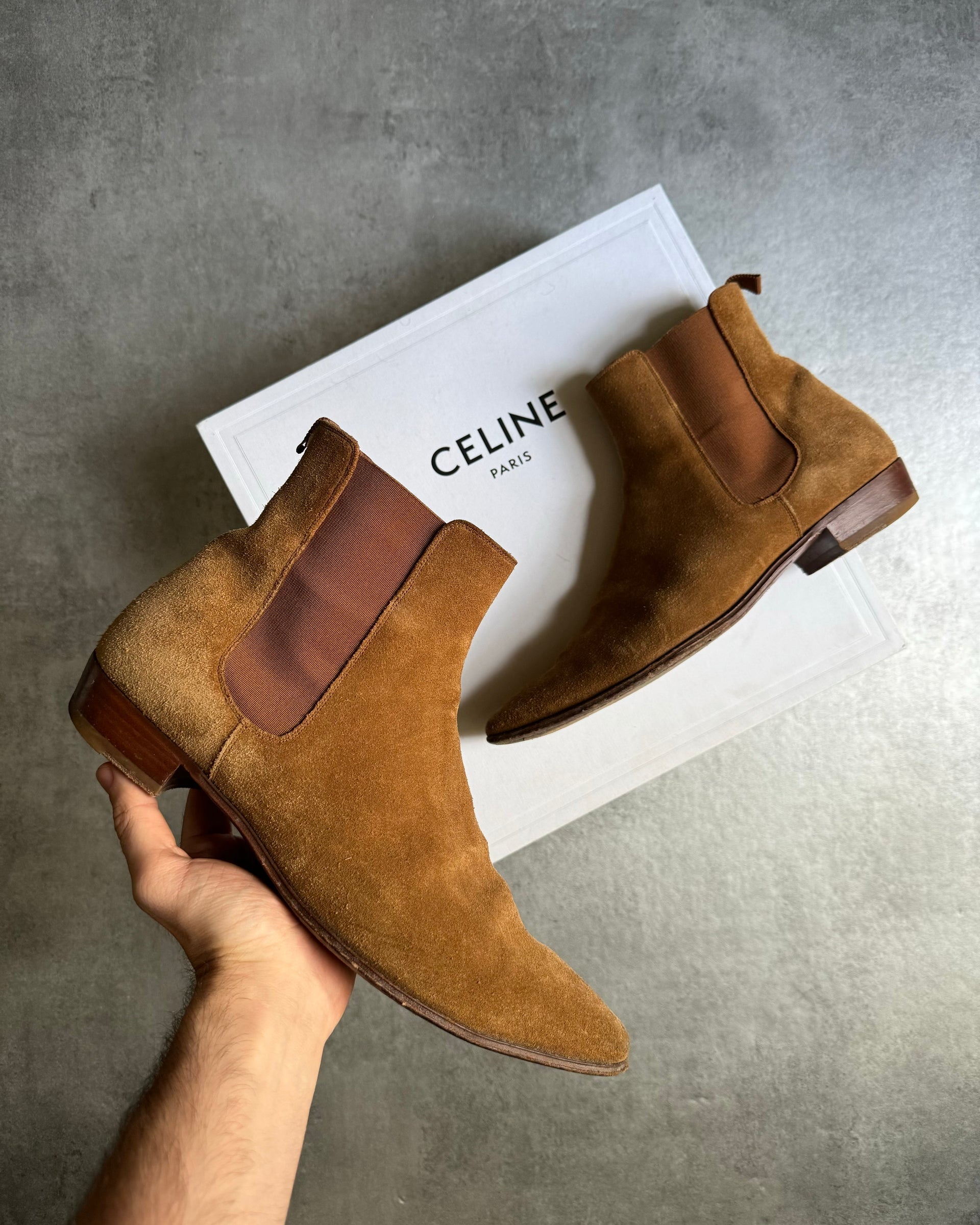 SS2019 Celine Camargue Camel Jacno Boots by Hedi Slimane – Dolce