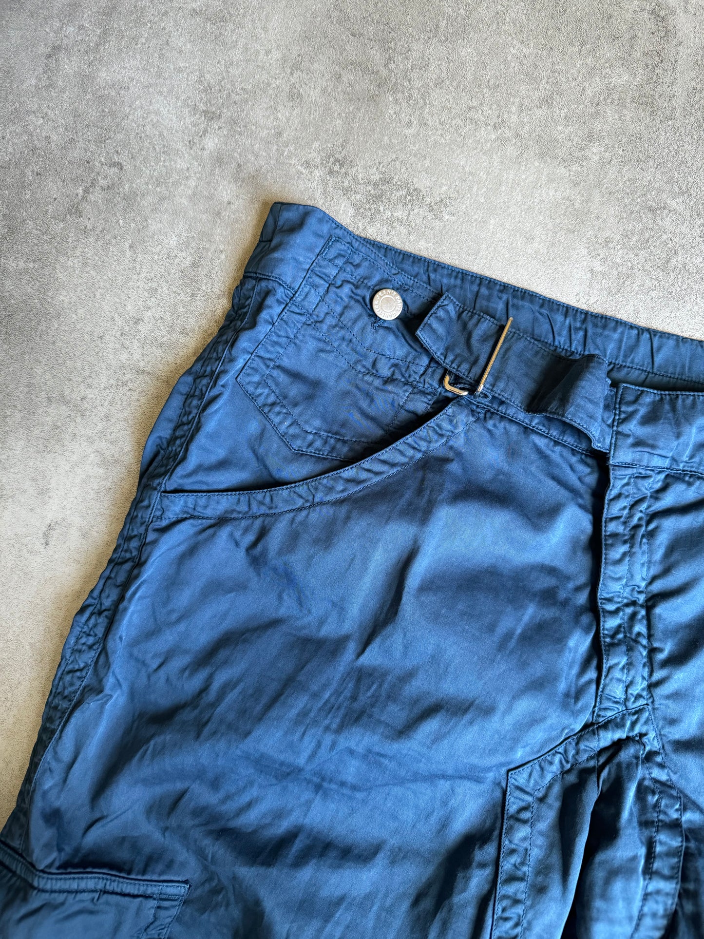 2000s Jean Paul Gaultier Blue Royal Cargo Soft Pants (L) - 10