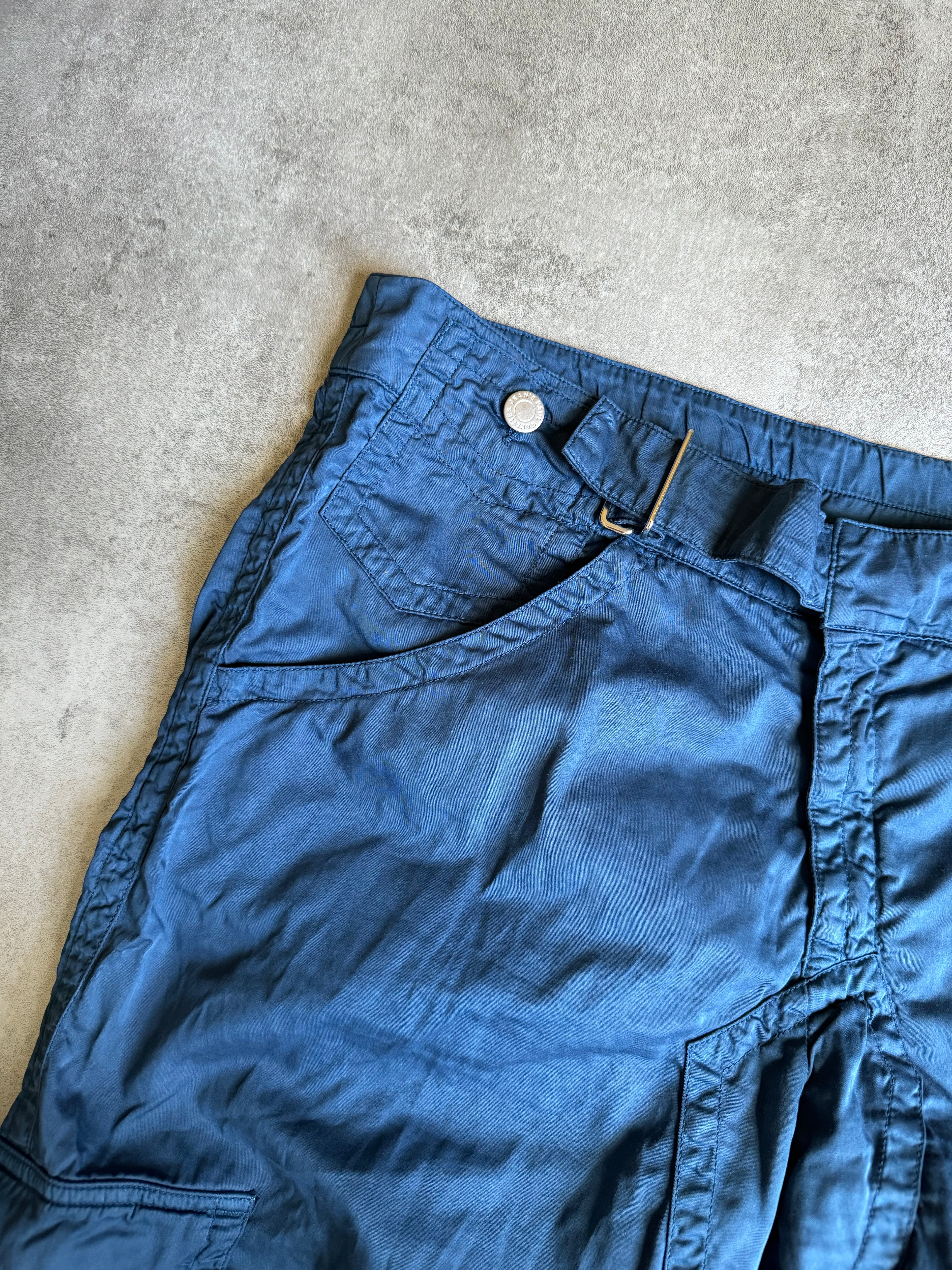2000s Jean Paul Gaultier Blue Royal Cargo Soft Pants (L) - 10