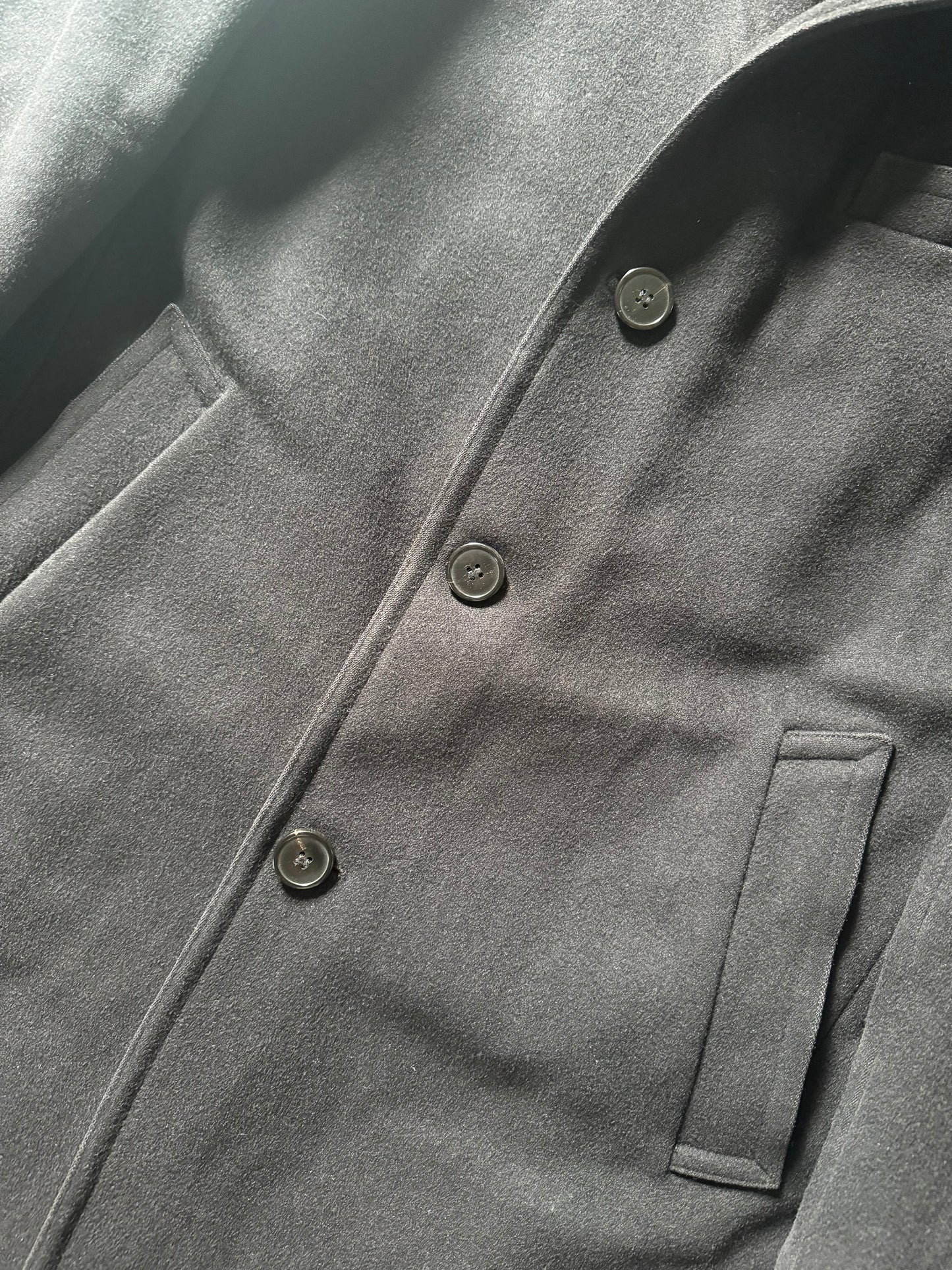 2000s Dries Van Noten Minimalist Navy Wool Long Jacket (M) - 6