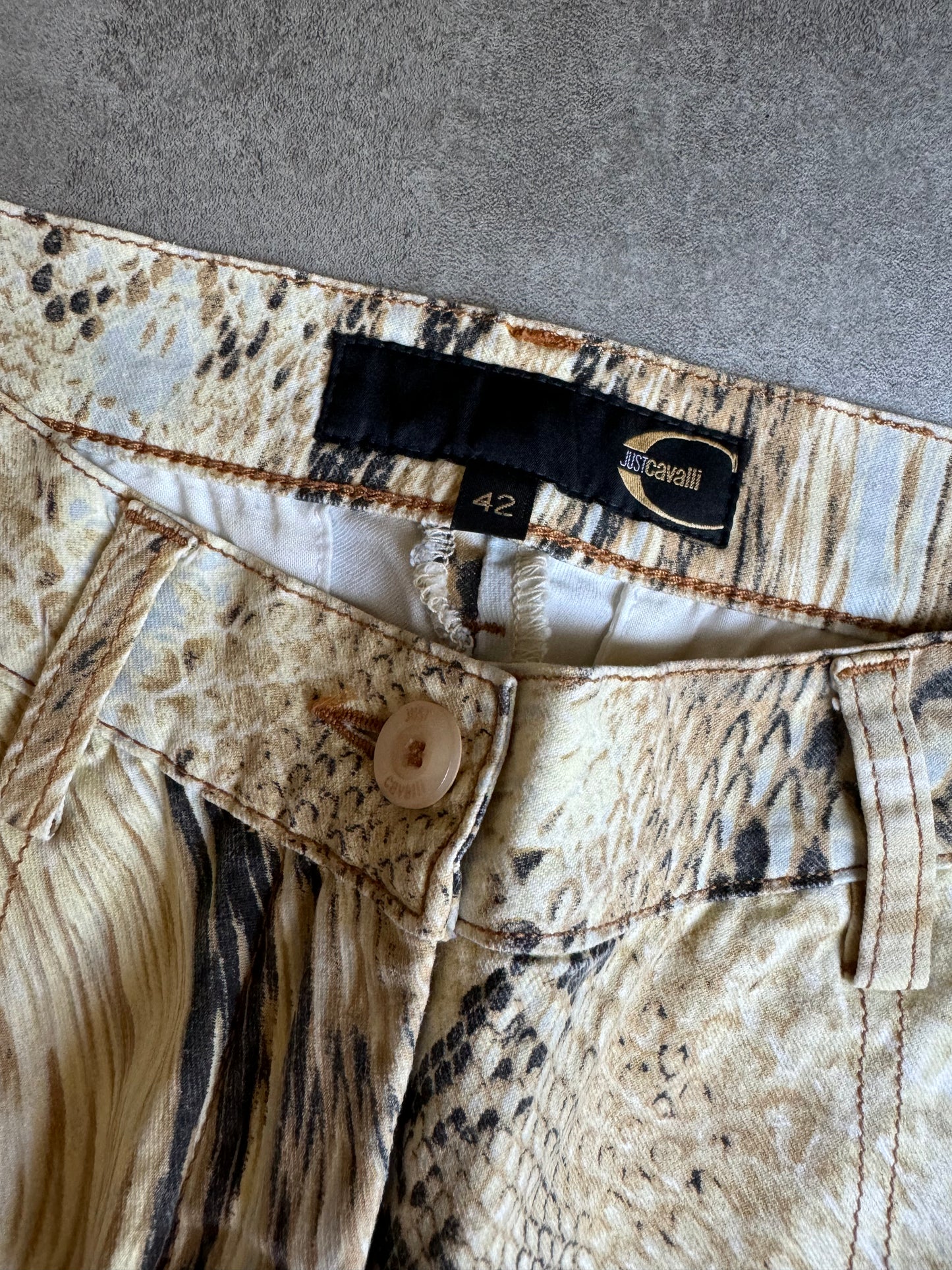 SS2004 Cavalli Glitched Snake Effect Pants  (XS) - 8