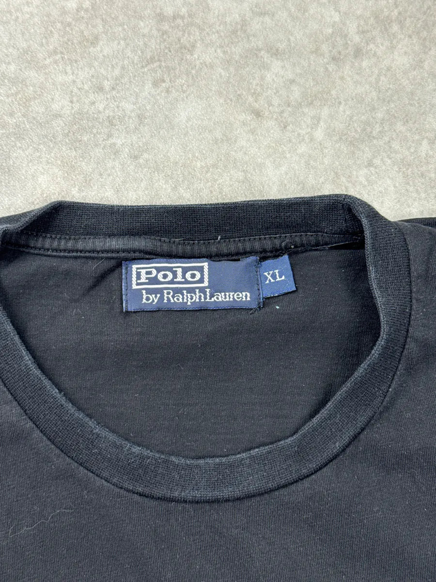 Ralph Lauren Black American Flag Patch Logo T-Shirt DMMpWxkq 8
