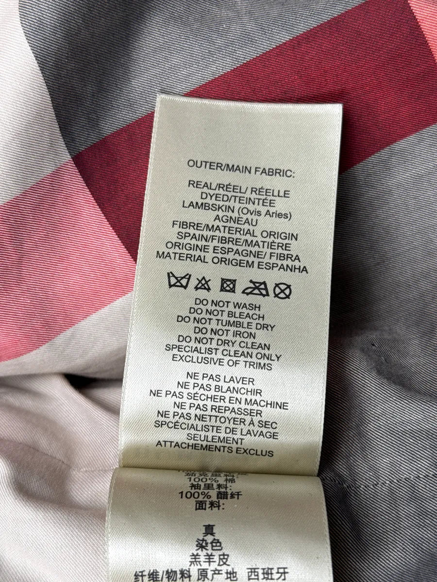 Burberry Brit Black Lambskin Check Lining Bomber Jacket DMUnZoUD 12