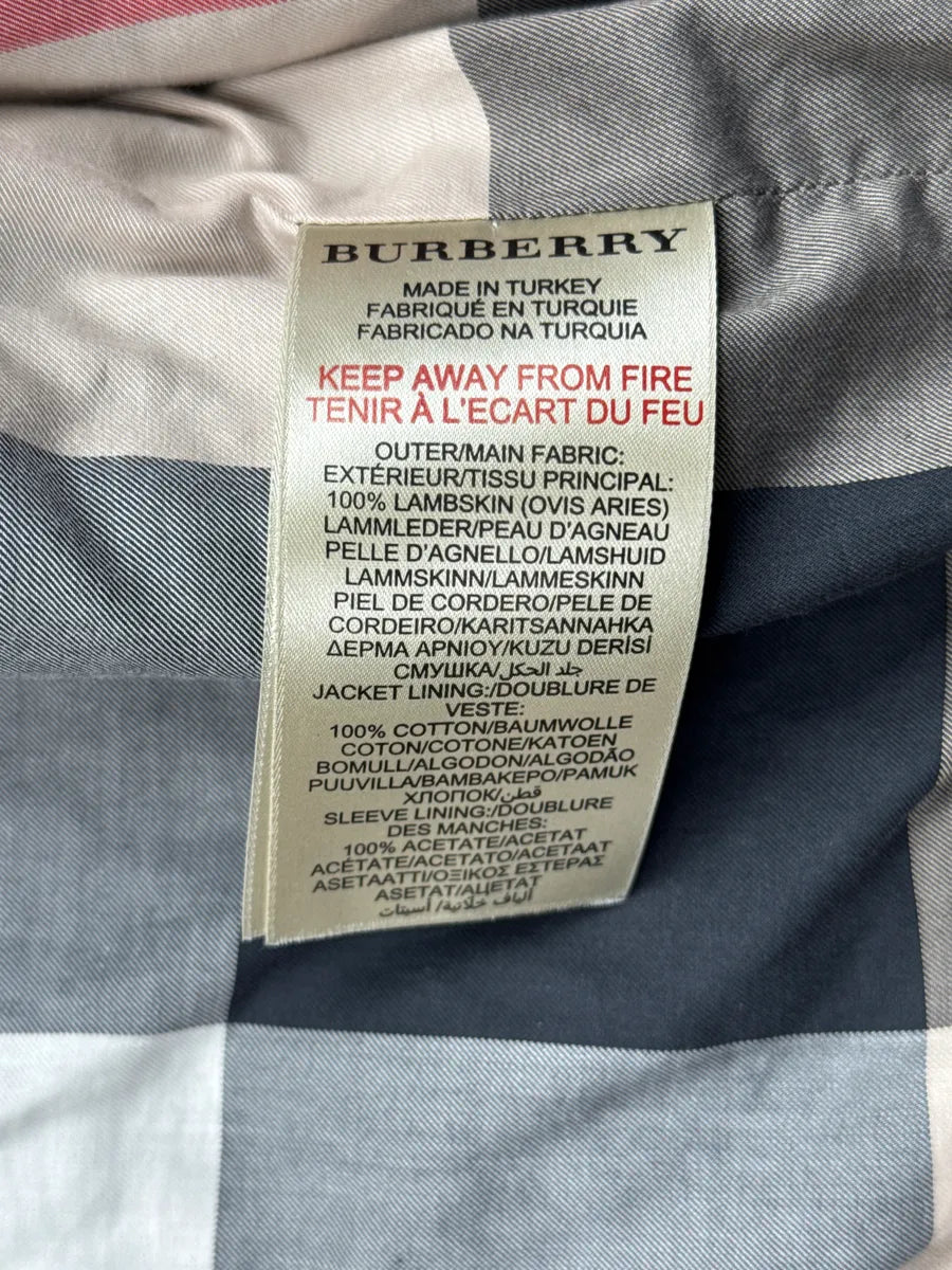 Burberry Brit Black Lambskin Check Lining Bomber Jacket DMUnZoUD 13