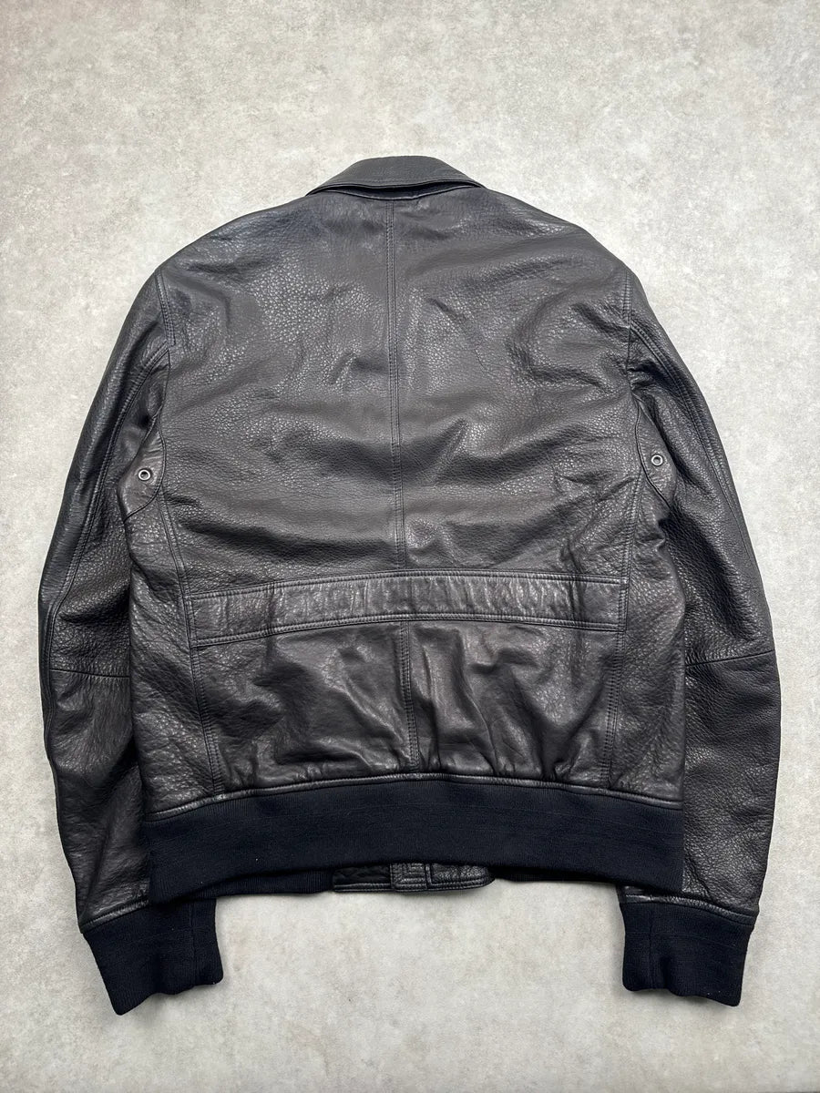 Burberry Brit Black Lambskin Check Lining Bomber Jacket DMUnZoUD 4