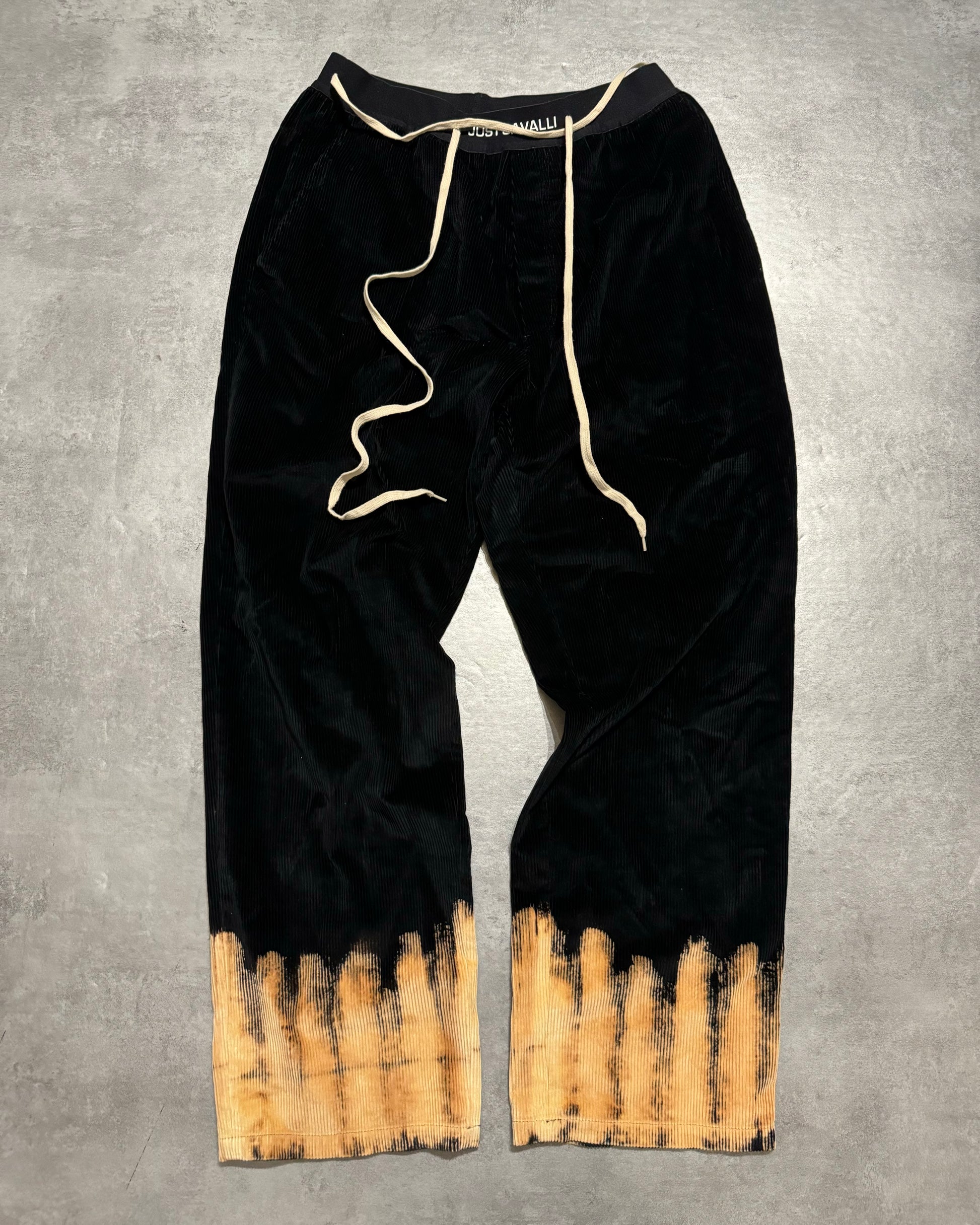 SS2022 Cavalli Fire Magma Velvet Large Cozy Navy Pants (L/XL) - 1