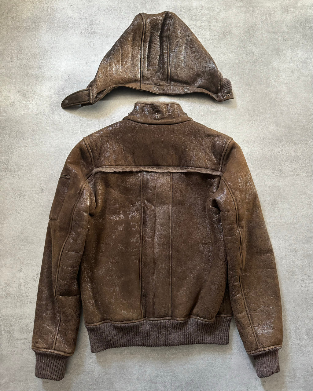 2010s Dolce & Gabbana Rabbit Brown Lamb Leather Cristal Jacket  (M) - 4