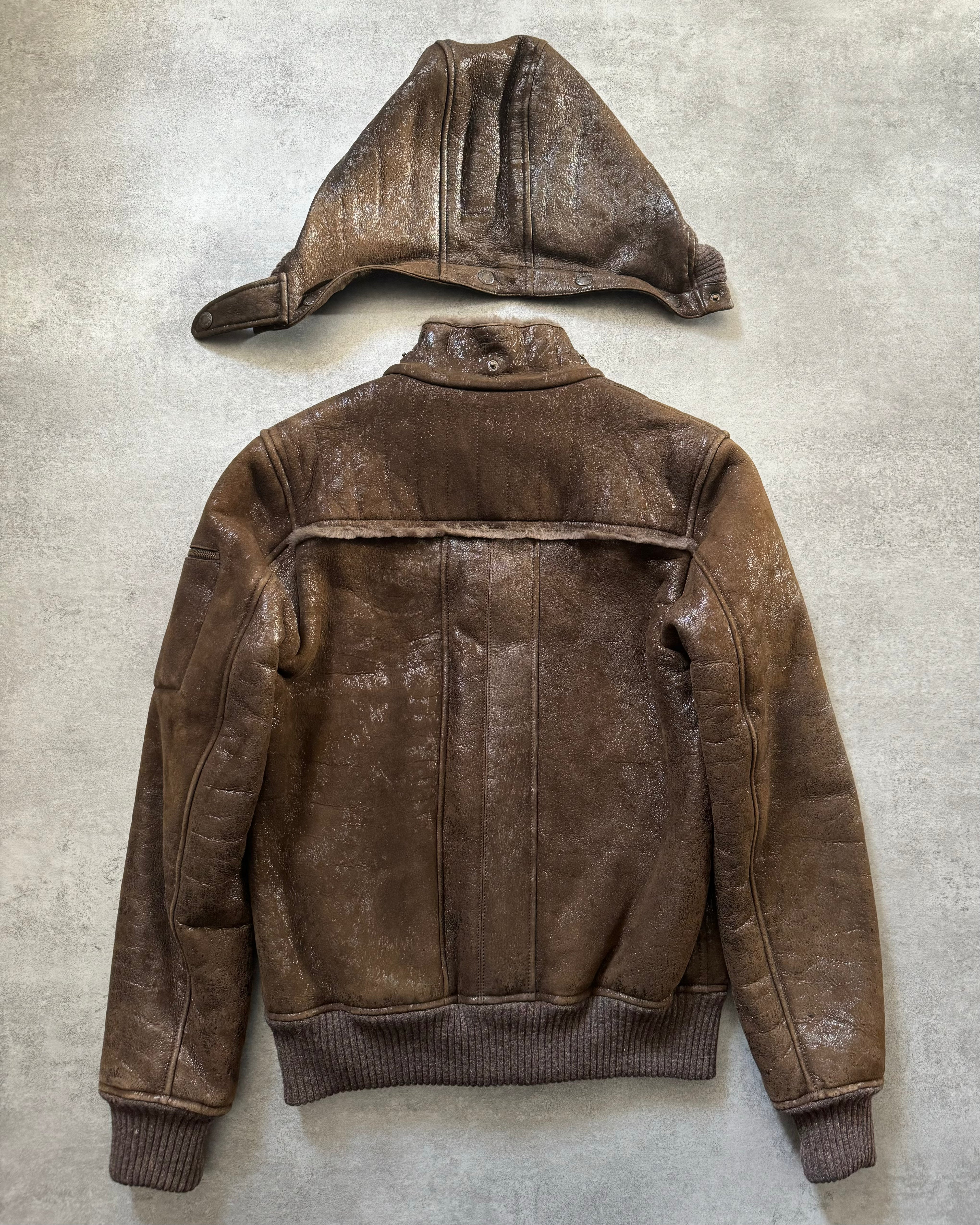 2010s Dolce & Gabbana Rabbit Brown Lamb Leather Cristal Jacket  (M) - 4