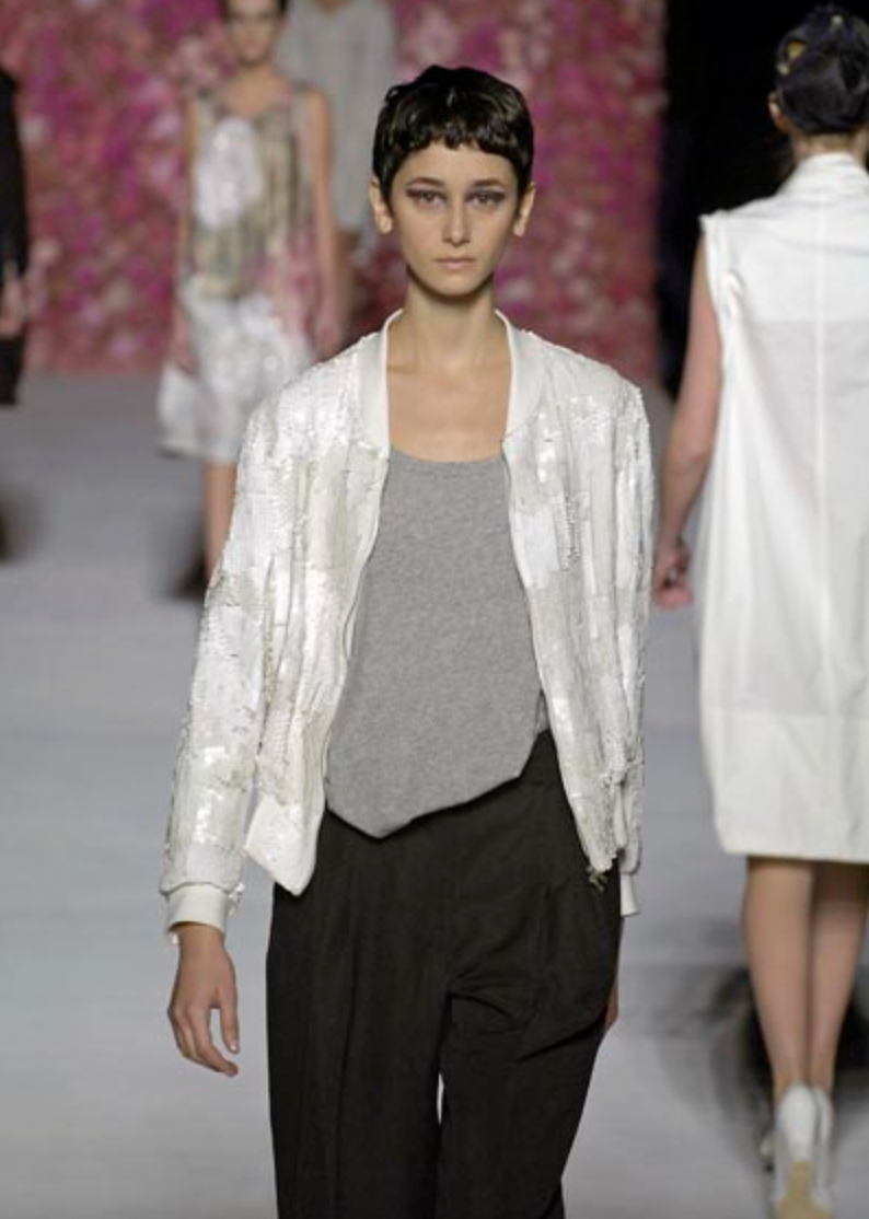 SS2007 Dries Van Noten Sequin Creamy Bomber Jacket (S) - 2