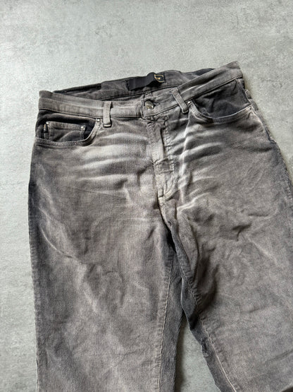 SS2004 Cavalli Velvet Grey Pants (S) - 5