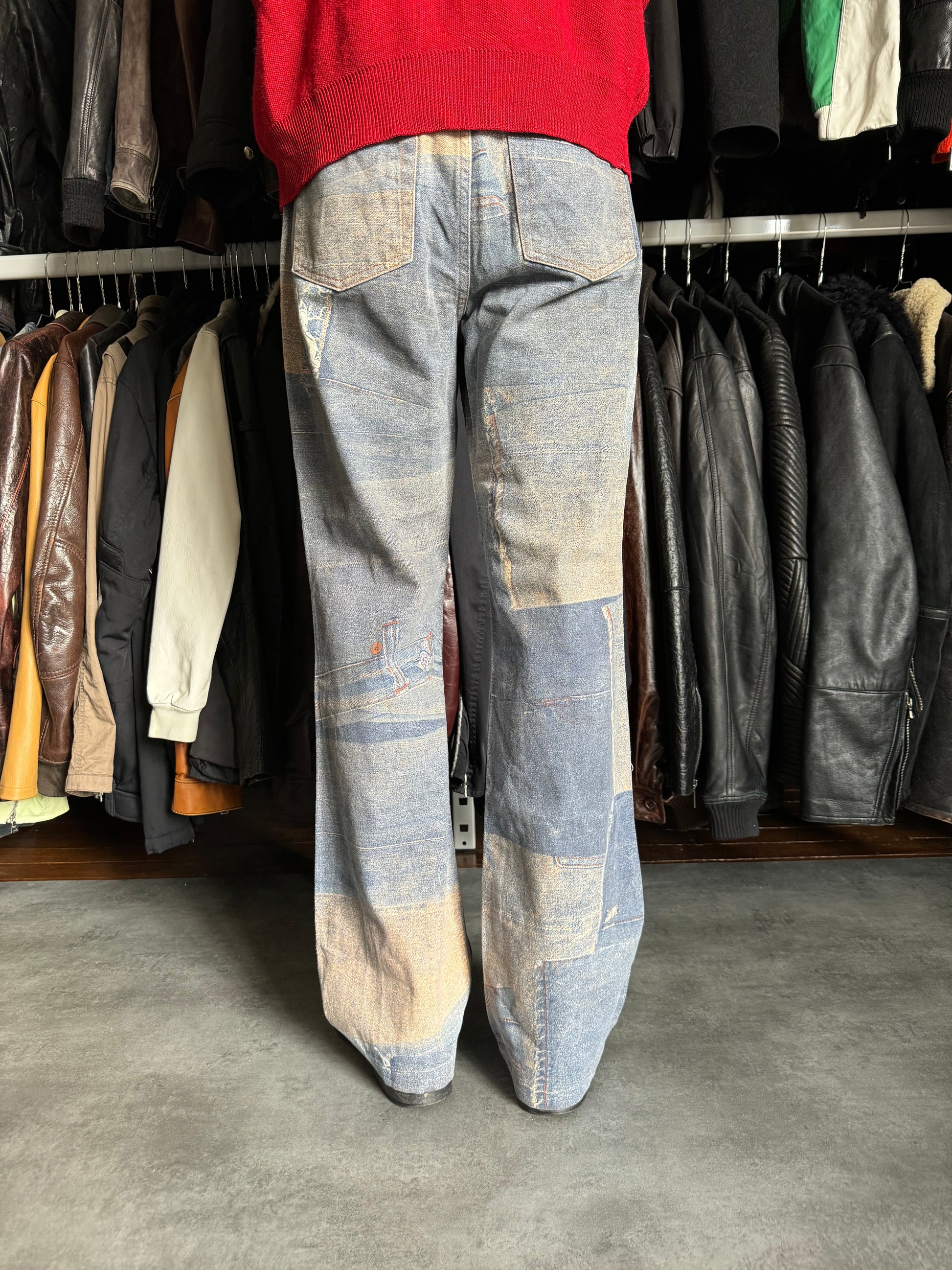 2000s Cavalli Trompe L'Oeil Denim Pockets Pants (M) - 5