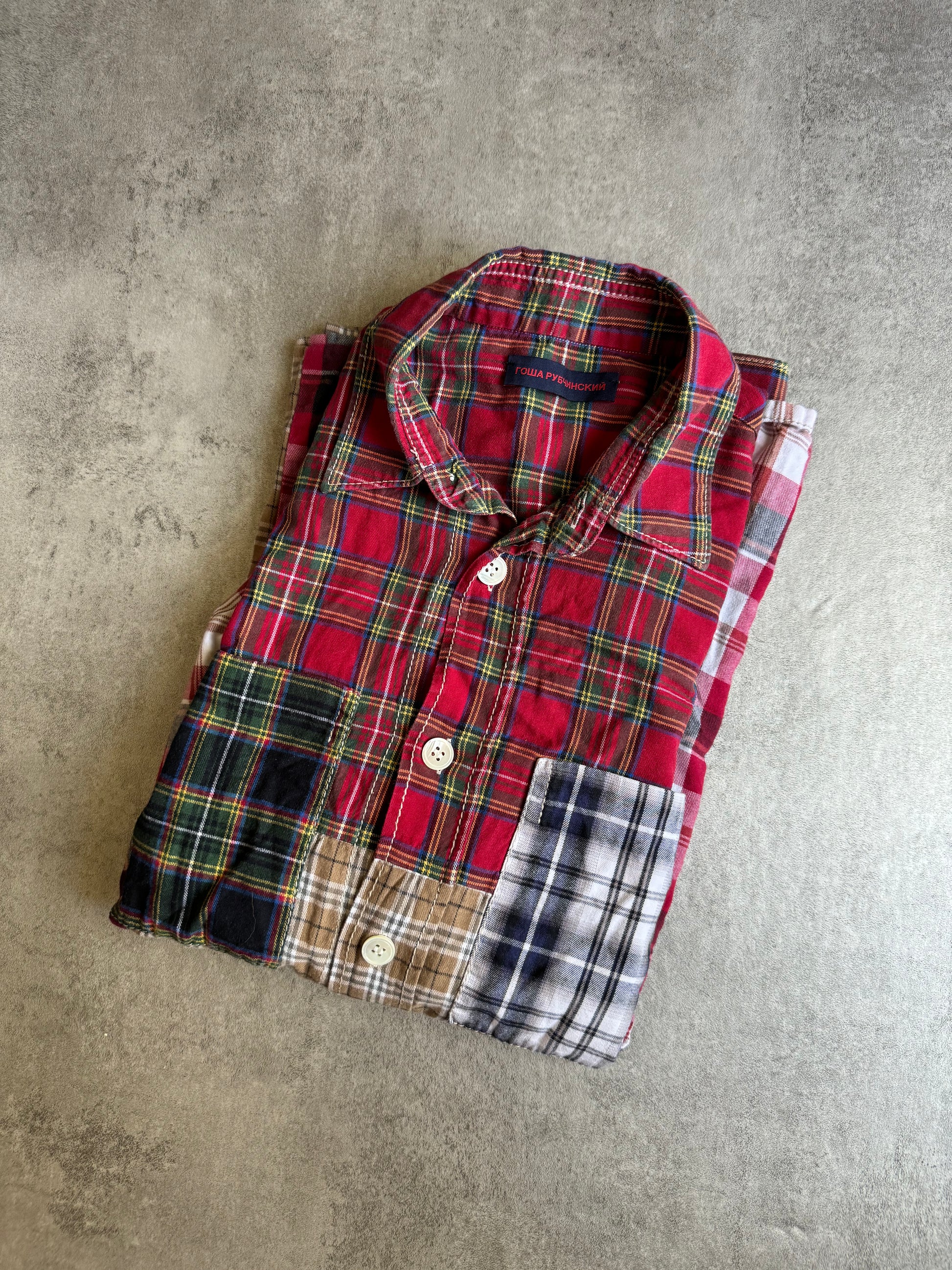 SS2015 Gosha Rubchinskiy Patchowrk Flannel Shirt (S) - 6