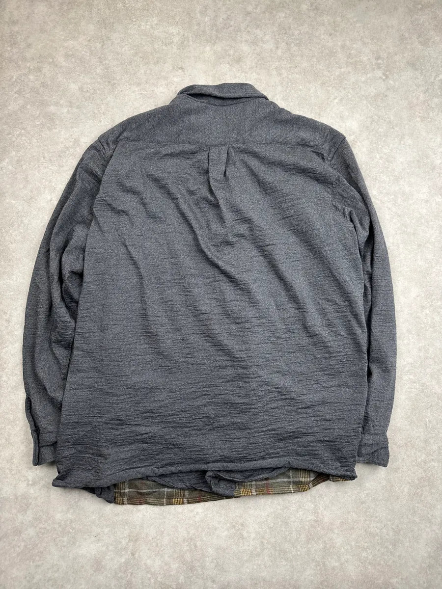 1990s Comme des Garçons SHIRT Grey Wool Plaid Zip Shirt DXIfSmzf 4