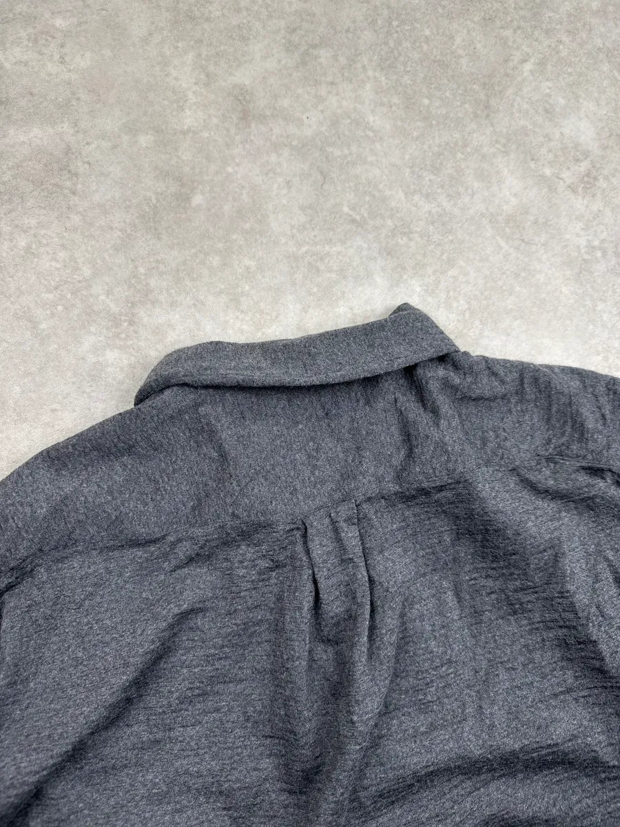 1990s Comme des Garçons SHIRT Grey Wool Plaid Zip Shirt DXIfSmzf 7