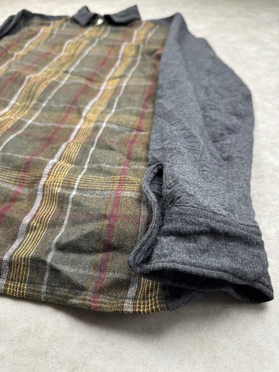 1990s Comme des Garçons SHIRT Grey Wool Plaid Zip Shirt DXIfSmzf 6