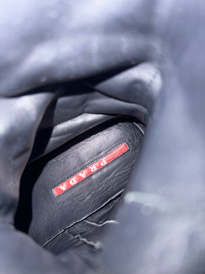 2000s Prada Moto Black Ankle Leather Boots (38,5) - 4
