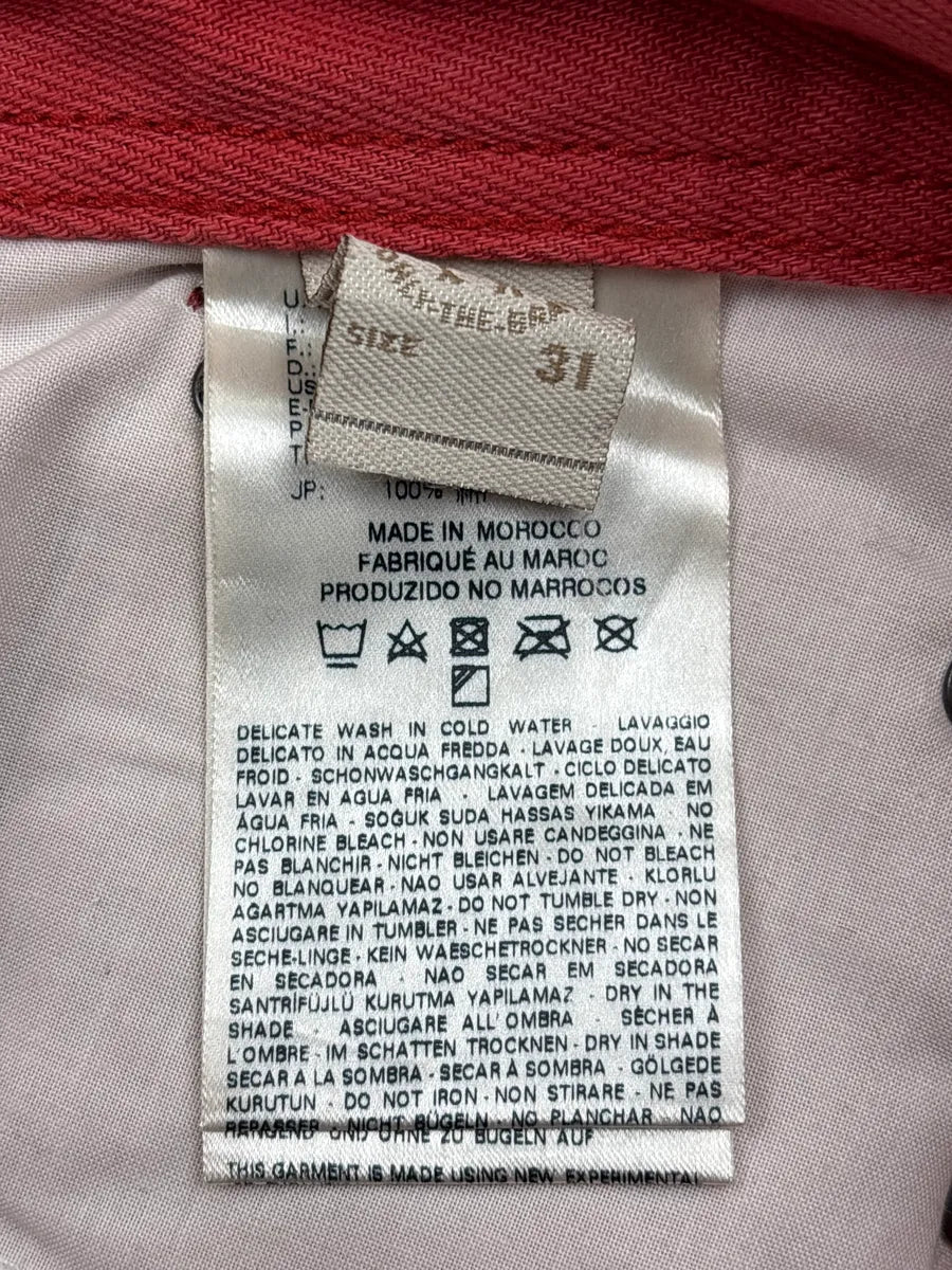 Diesel Red Linen Slim-Tapered Button Fly Leather Jeans DZGPbUcC 14